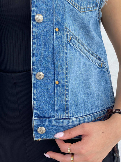 Lauren Jeans Co. By Ralph Lauren Denim Vest - Balagan Vintage Denim Vest 00s, denim, denim vest, Juana, outerwear, ralph lauren, vintage