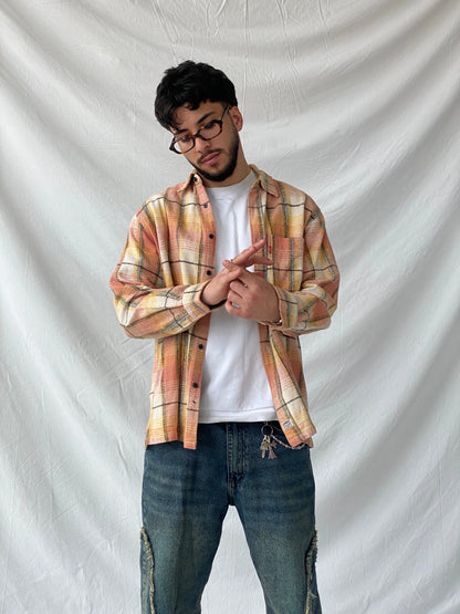 Levi’s Men’s Orange Shacket Plaid Heavy Long Sleeve Cotton Shirt - L - Balagan Vintage Full Sleeve Shirt cotton shirt, full sleeve shirt, Hamza, levis, mens shirt, shirt