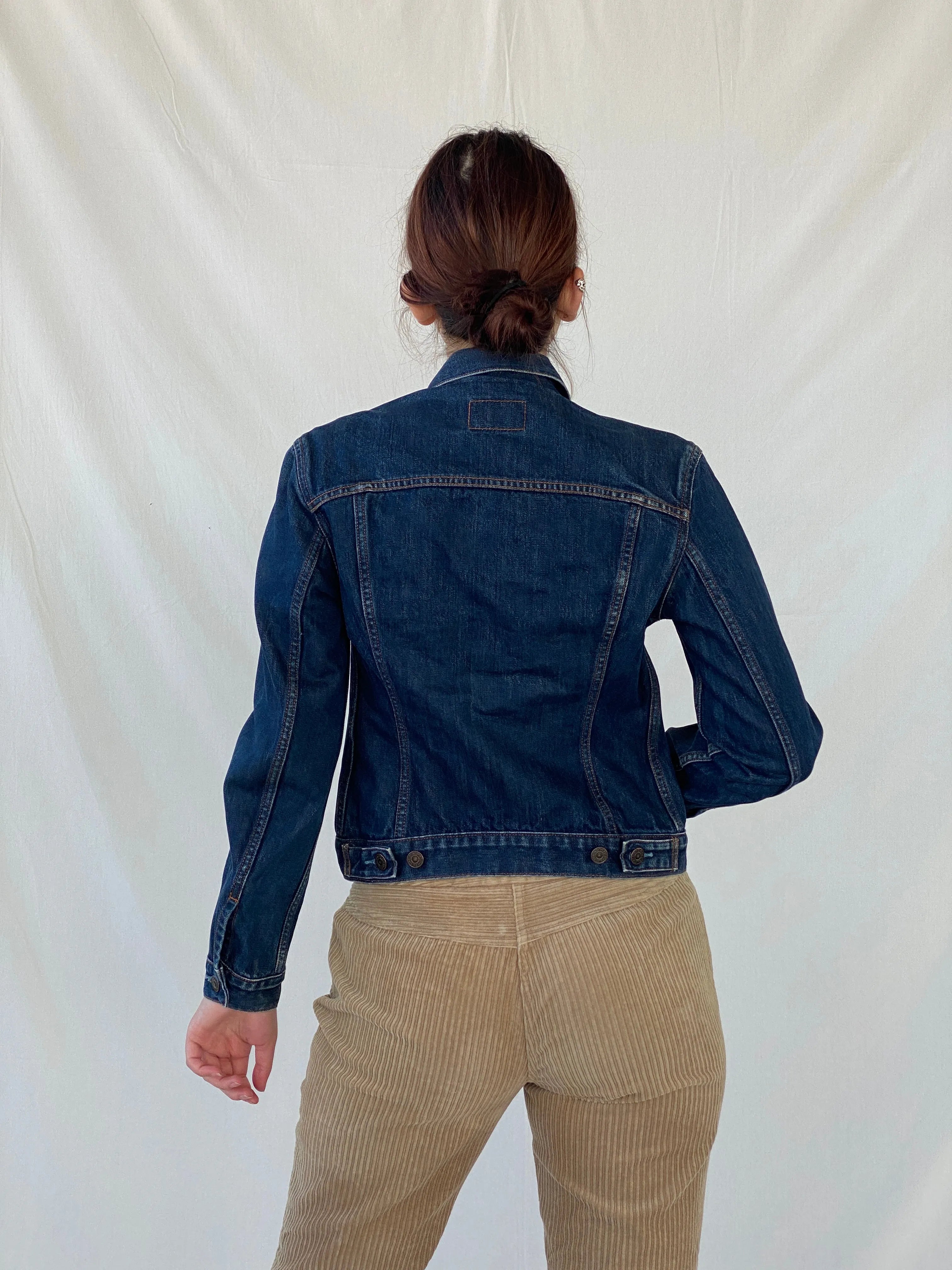 Levi’s Women’s Fitted Dark Wash Denim Jacket - S - Balagan Vintage Denim Jacket Ayah, denim, denim jacket, levis, levis jeans, vintage levis