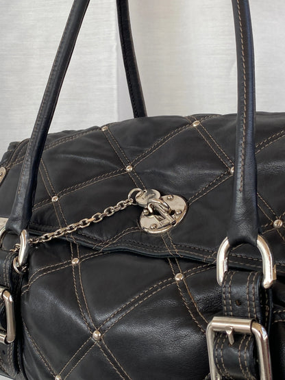 Luella Black Quilted Leather Bag with Keychain and Studs - Balagan Vintage Handbags 90s, consignment, Deals, Sadouf