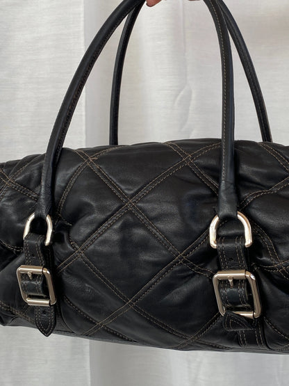 Luella Black Quilted Leather Bag with Keychain and Studs - Balagan Vintage Handbags 90s, consignment, Deals, Sadouf