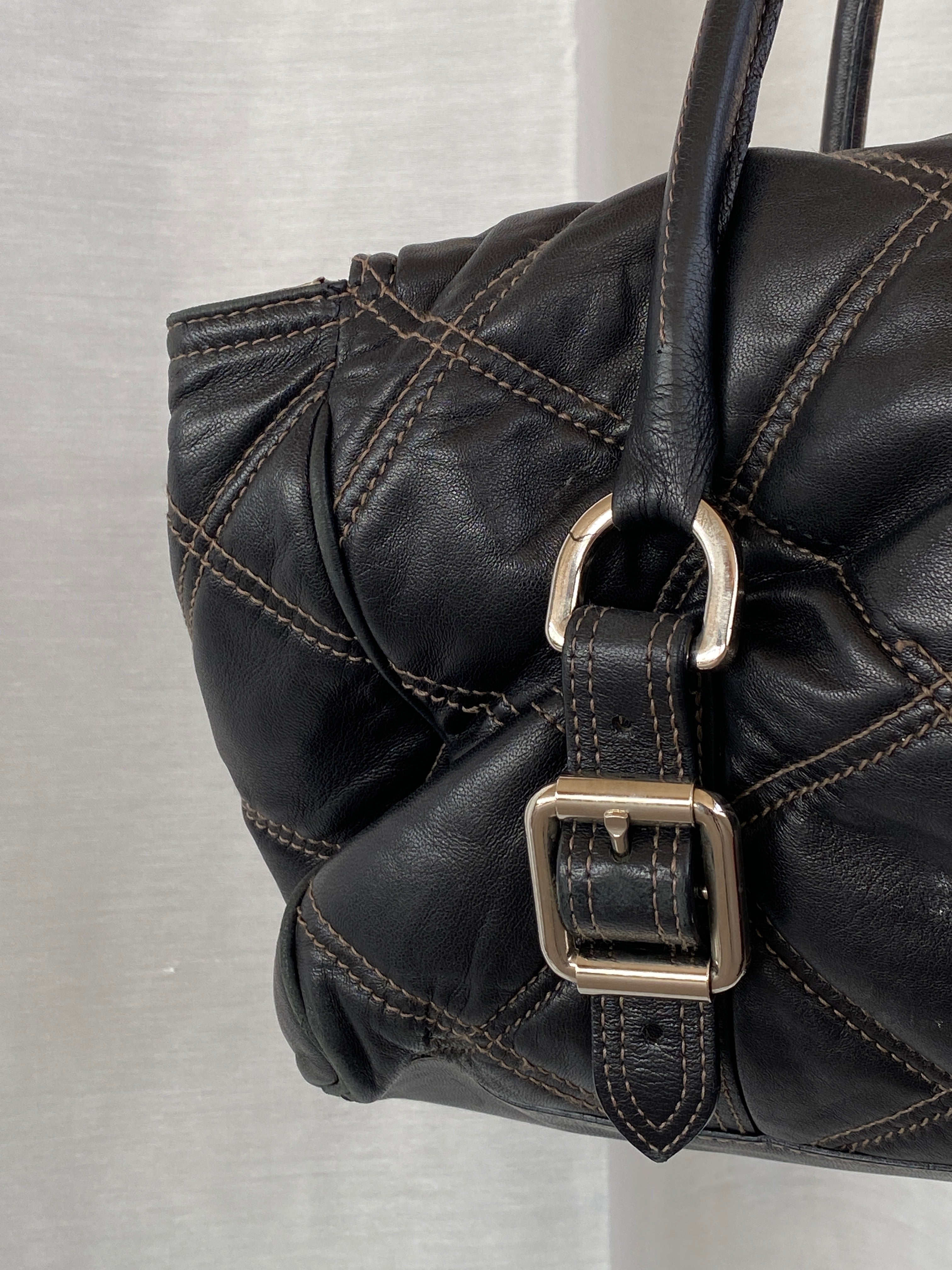 Luella Black Quilted Leather Bag with Keychain and Studs - Balagan Vintage Handbags 90s, consignment, Sadouf