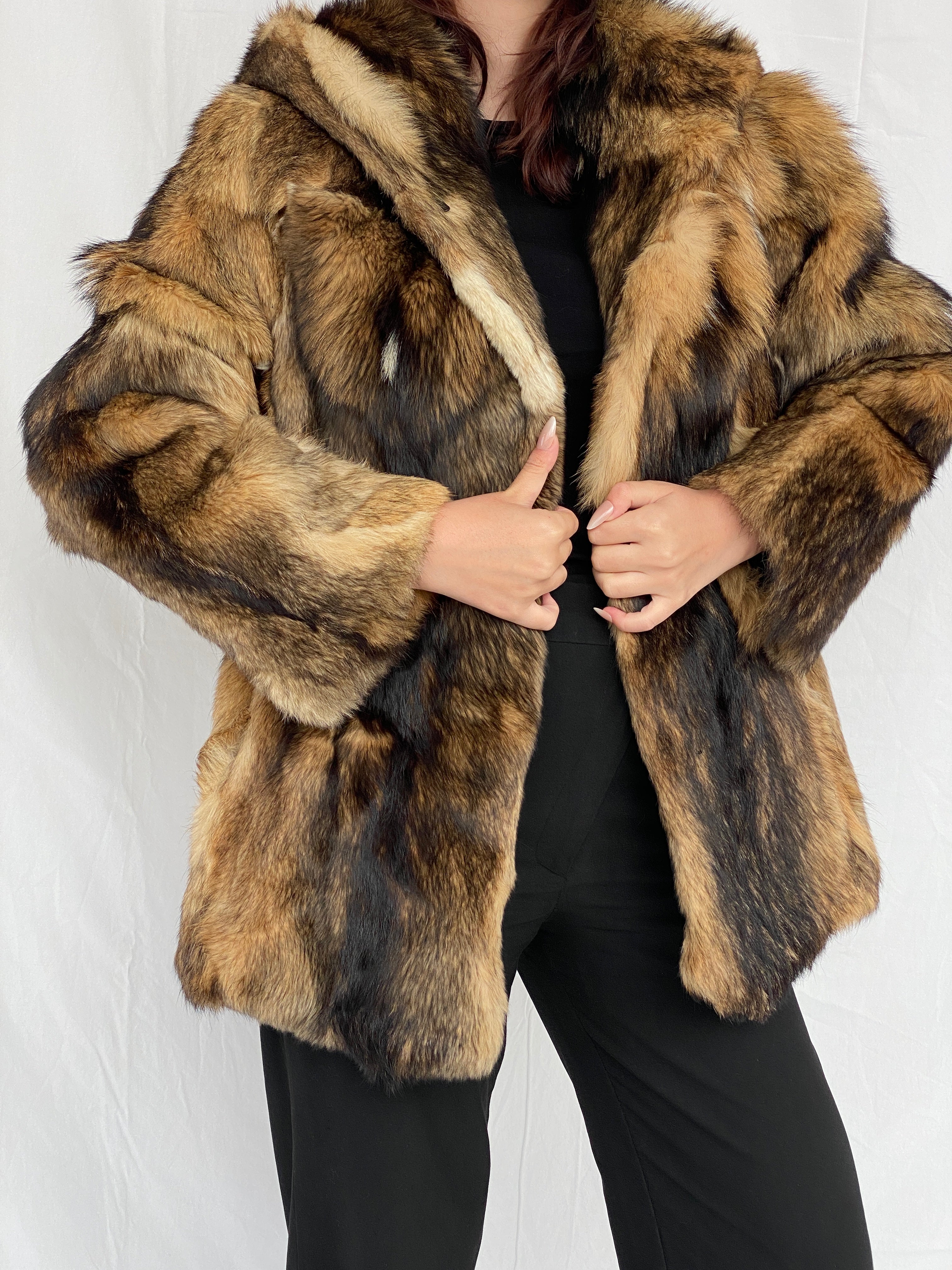 Luxurious Vintage Gaewolf Exclusive Real Fur Heavy Hooded Jacket - M - Balagan Vintage Coat 00s, Ayah, coat, fur jacket, rare find, rare vintage, silk, vintage coat, winter