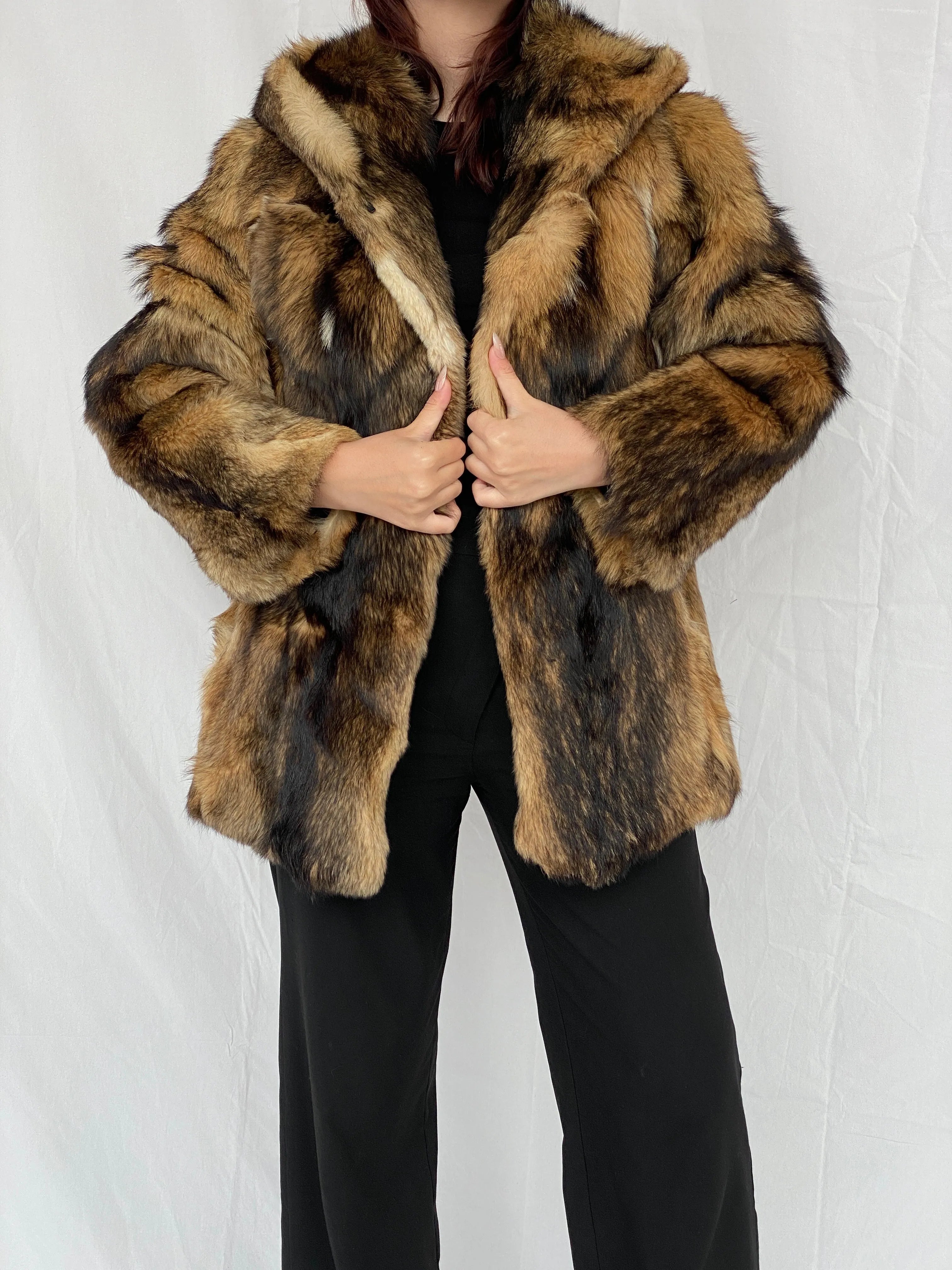 Luxurious Vintage Gaewolf Exclusive Real Fur Heavy Hooded Jacket