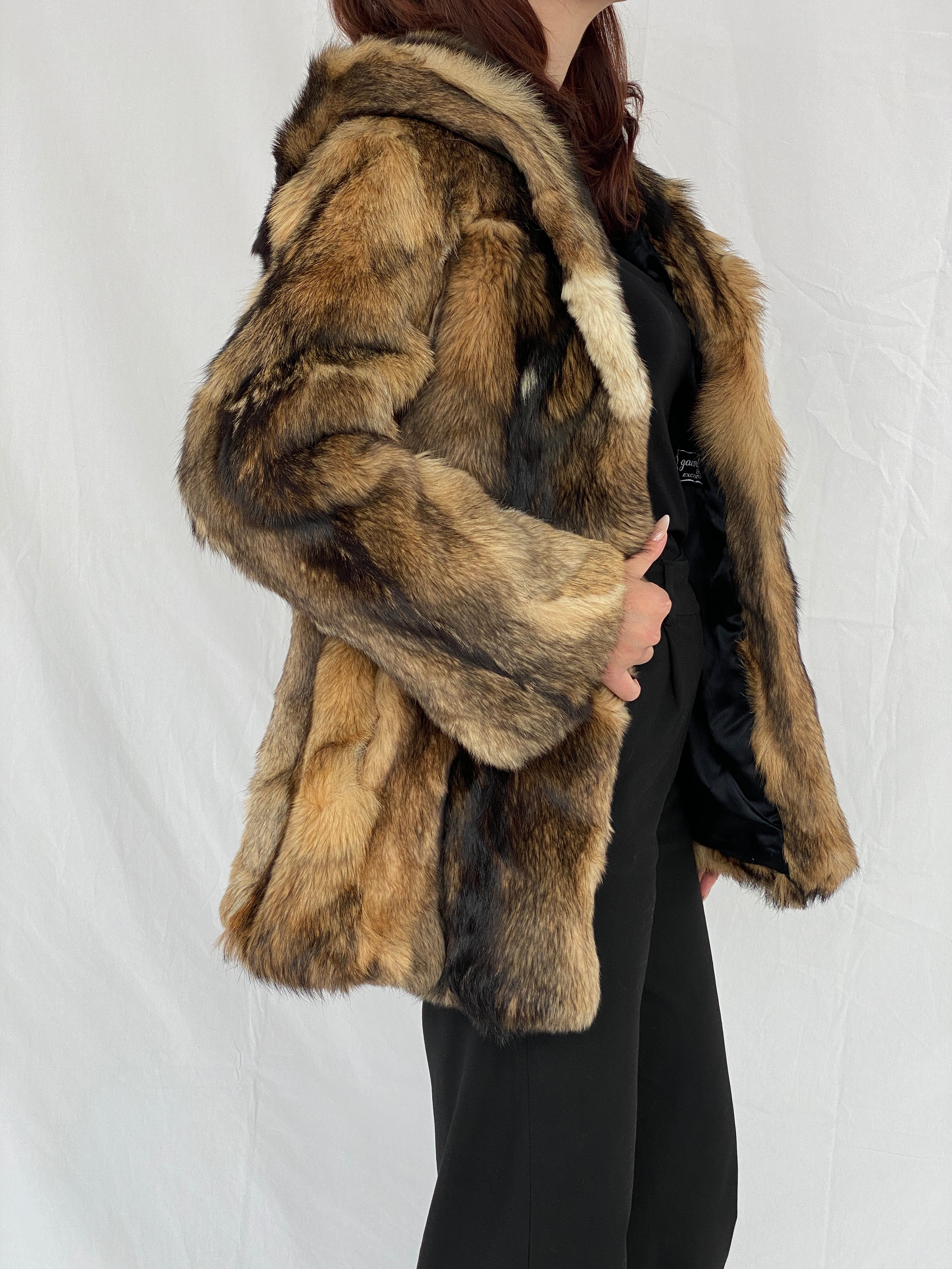 Luxurious Vintage Gaewolf Exclusive Real Fur Heavy Hooded Jacket - M - Balagan Vintage Coat 00s, Ayah, coat, fur jacket, rare find, rare vintage, silk, vintage coat, winter