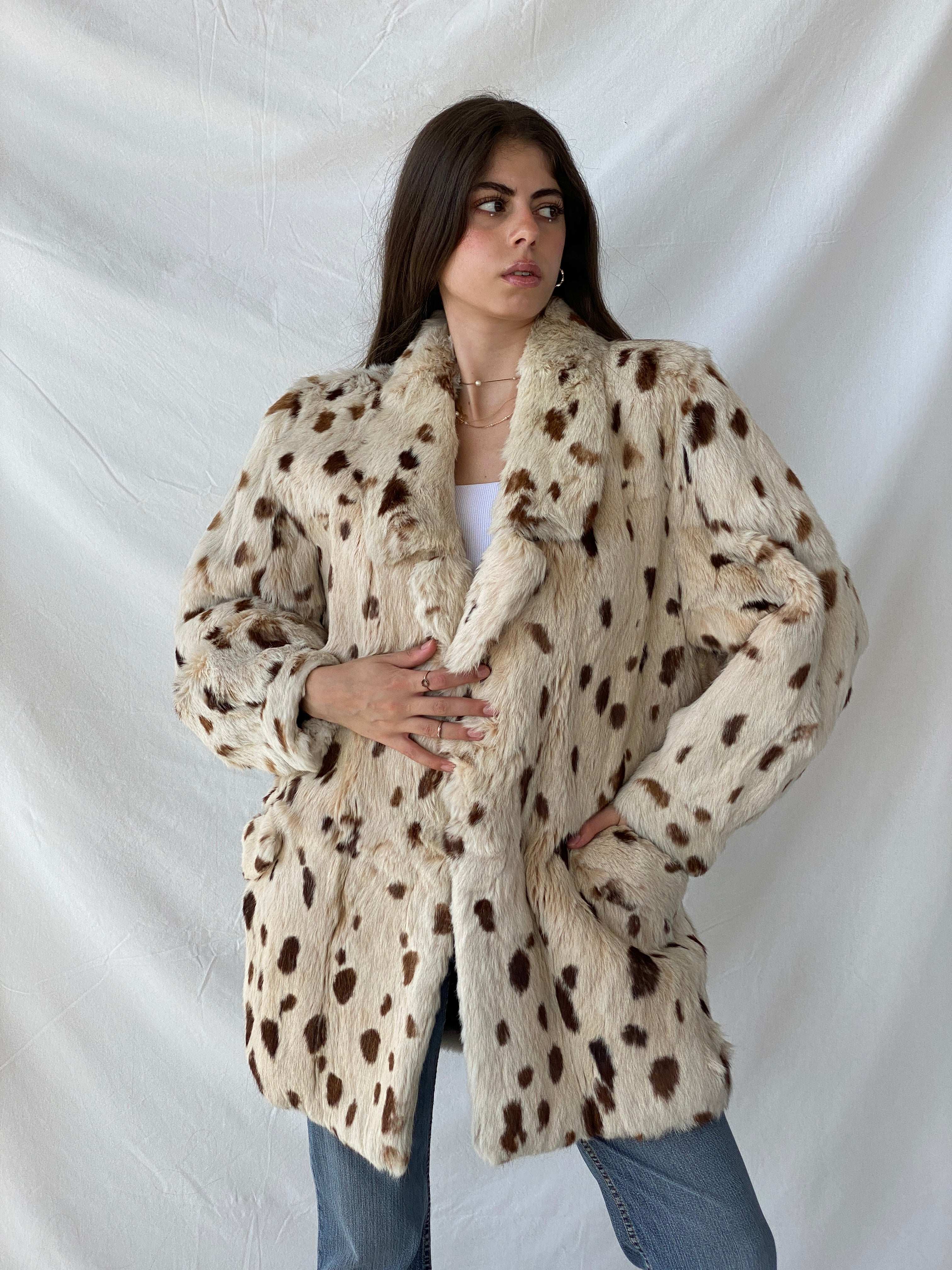 Luxurious Vintage Real Fur Leopard Coat - M - Balagan Vintage Coat 00s, coat, fur jacket, Mira, rare find, rare vintage, silk, vintage coat, winter