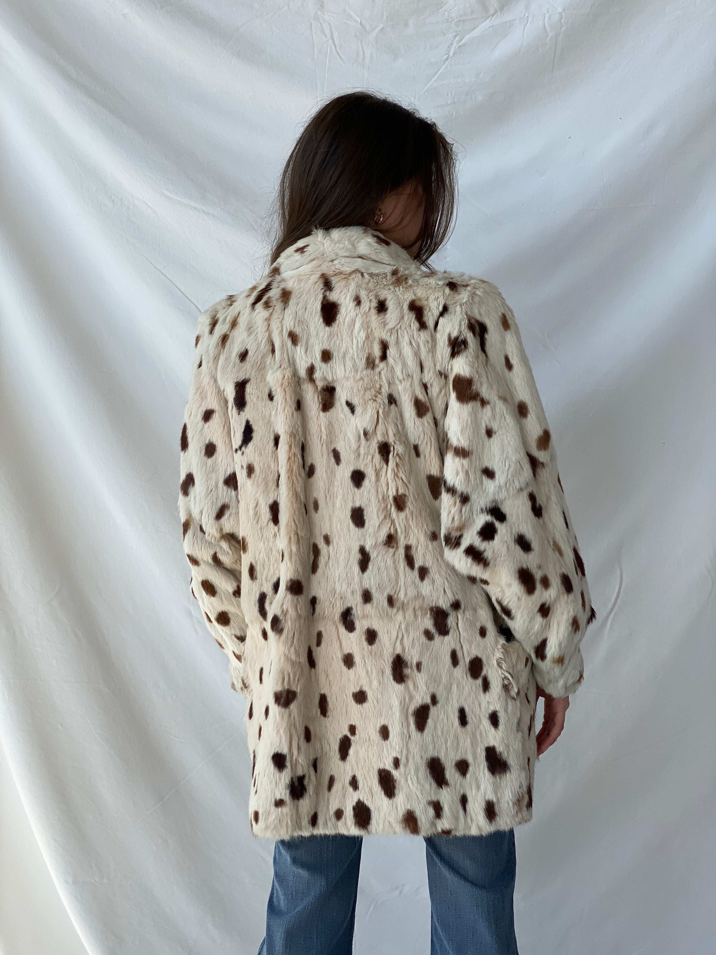 Luxurious Vintage Real Fur Leopard Coat - M - Balagan Vintage Coat 00s, coat, fur jacket, Mira, rare find, rare vintage, silk, vintage coat, winter