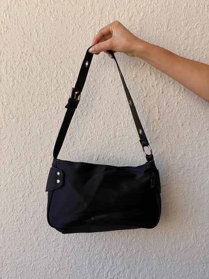 Mavi Black Nylon Goth Chains Shoulder Bag - Balagan Vintage Shoulder Bag 00s, bag, embellished bag, handbag, shoulder bag