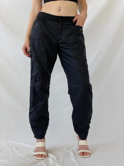 Nike Black Windbreaker Sportswear Women’s Track Pants - 2XL - Balagan Vintage Track Pants 80s, 90s, Ayah, consignment, Danadabbas, vintage pants, windbreaker
