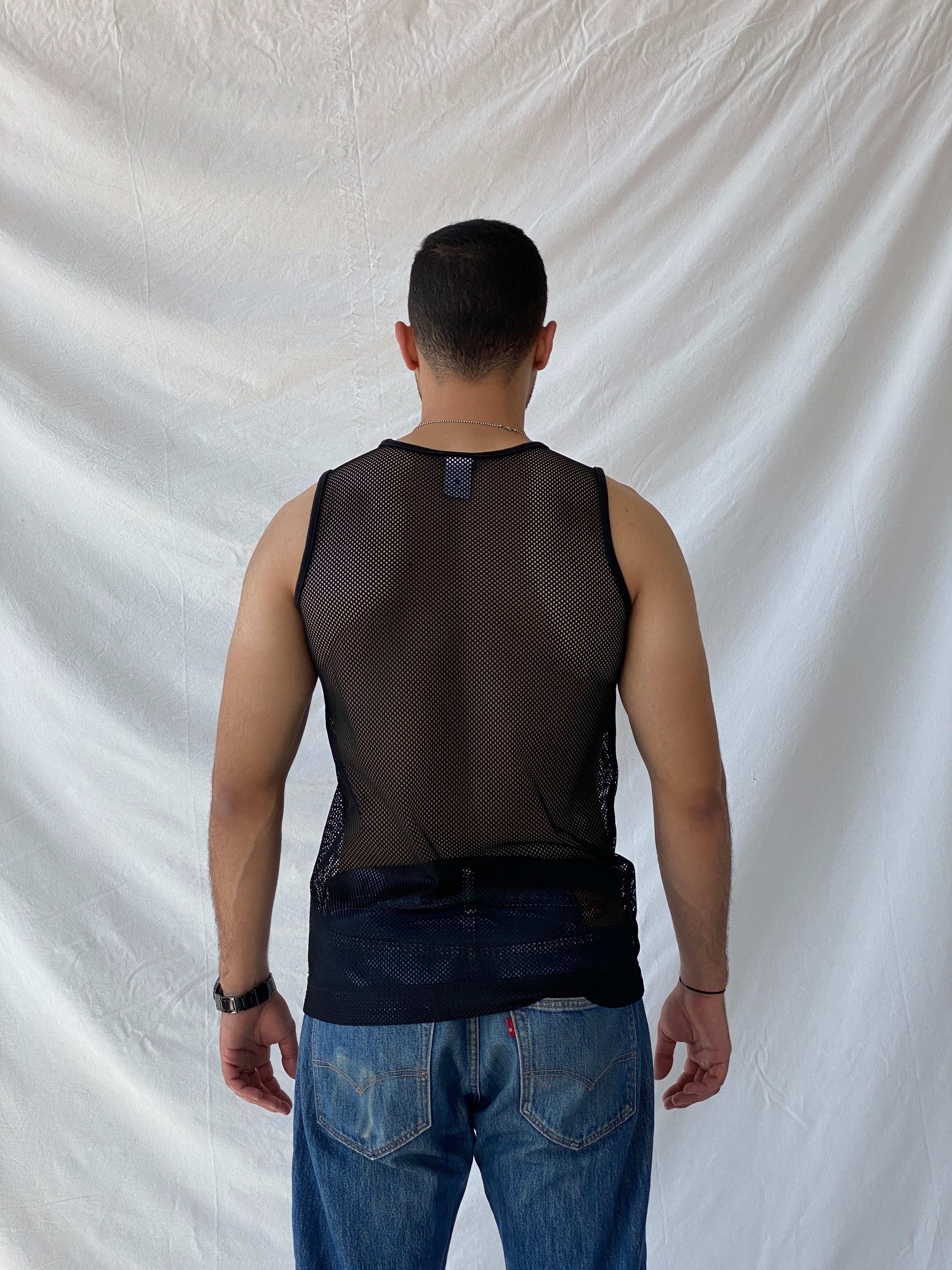 Nike Mesh Activewear Black Tank Top - S - Balagan Vintage Sleeveless Top 90s, men top, mesh, Ramez, sleeveless top