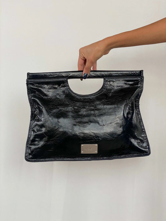 Nine West Black Patent Leather Clutch - Balagan Vintage Handbags 00s, bag, handbag, Nine West