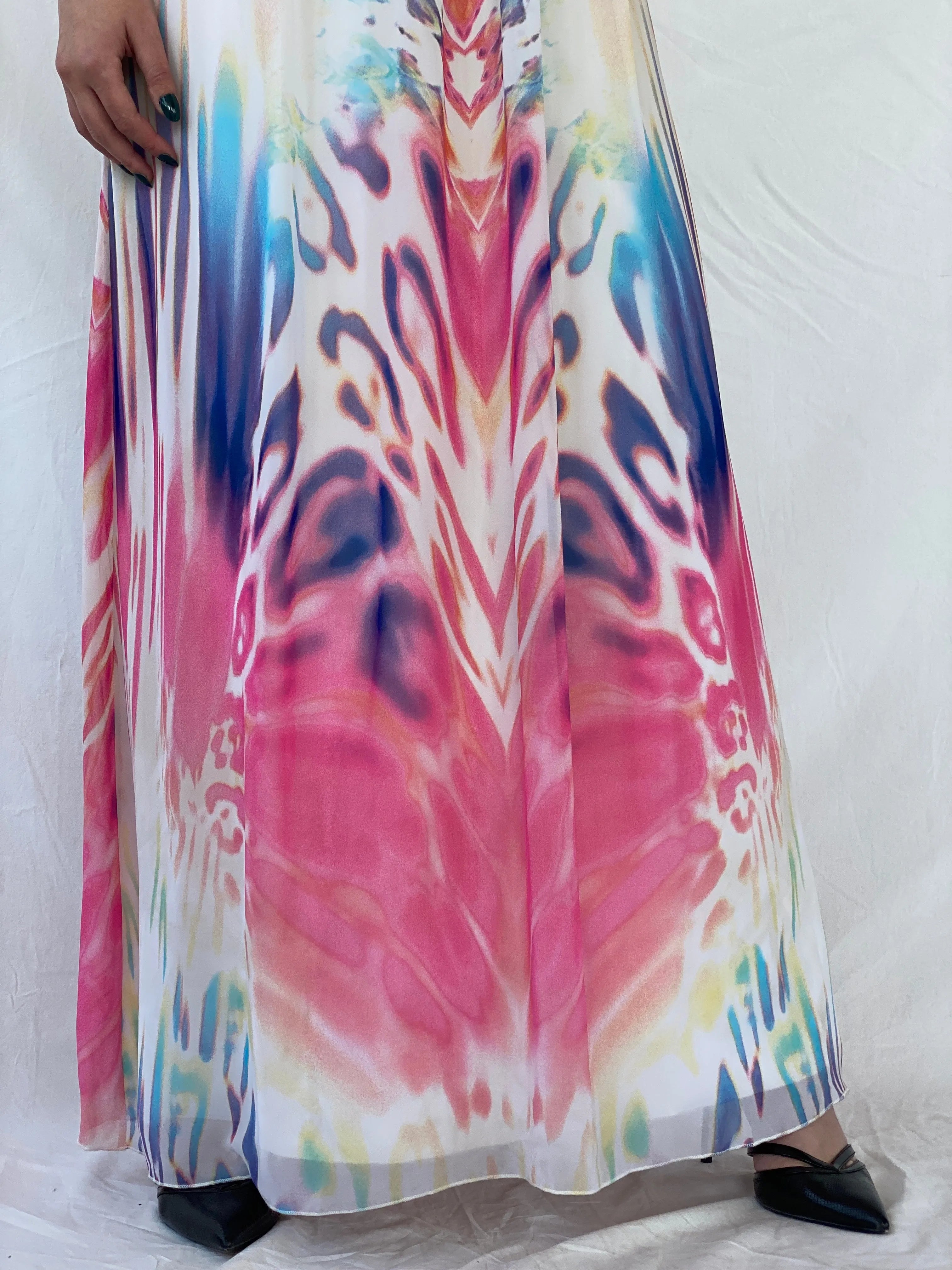 NWT Little Mistress London Maxi Beaded Water Color Dress - M - Balagan Vintage Maxi Dress Ayah, consignment, dress, maxi dress, Sadouf, Wedding Guest, winter