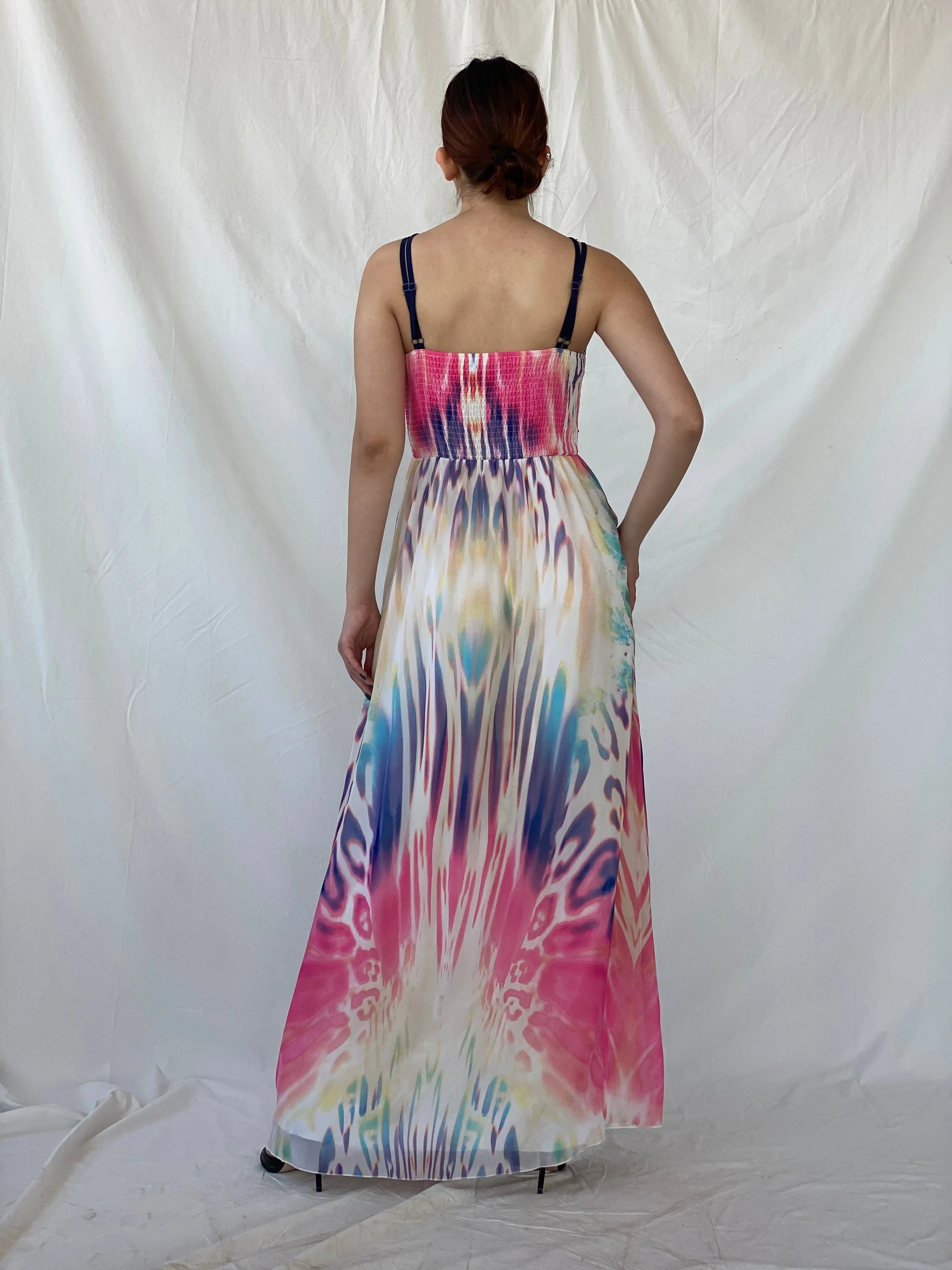 NWT Little Mistress London Maxi Beaded Water Color Dress - M - Balagan Vintage Maxi Dress Ayah, consignment, dress, maxi dress, Sadouf, Wedding Guest, winter