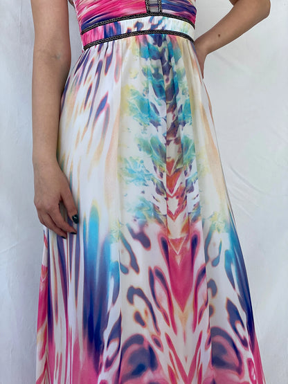 NWT Little Mistress London Maxi Beaded Water Color Dress - M - Balagan Vintage Maxi Dress Ayah, consignment, dress, maxi dress, Sadouf, Wedding Guest, winter