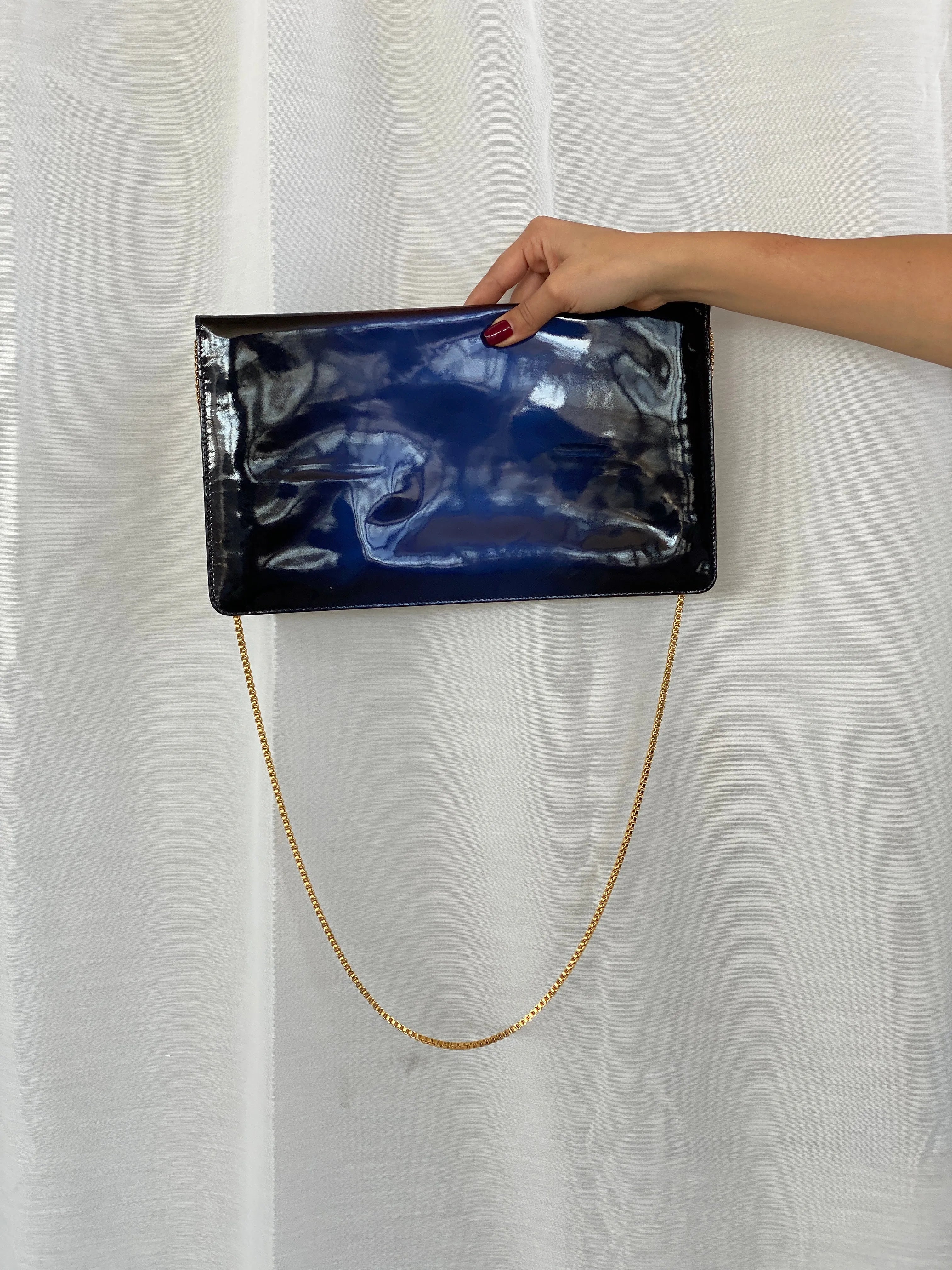 NWT Maria Pino Chic Patent Leather Clutch - Balagan Vintage Clutch 00s, bag, consignment, handbag, Shireen