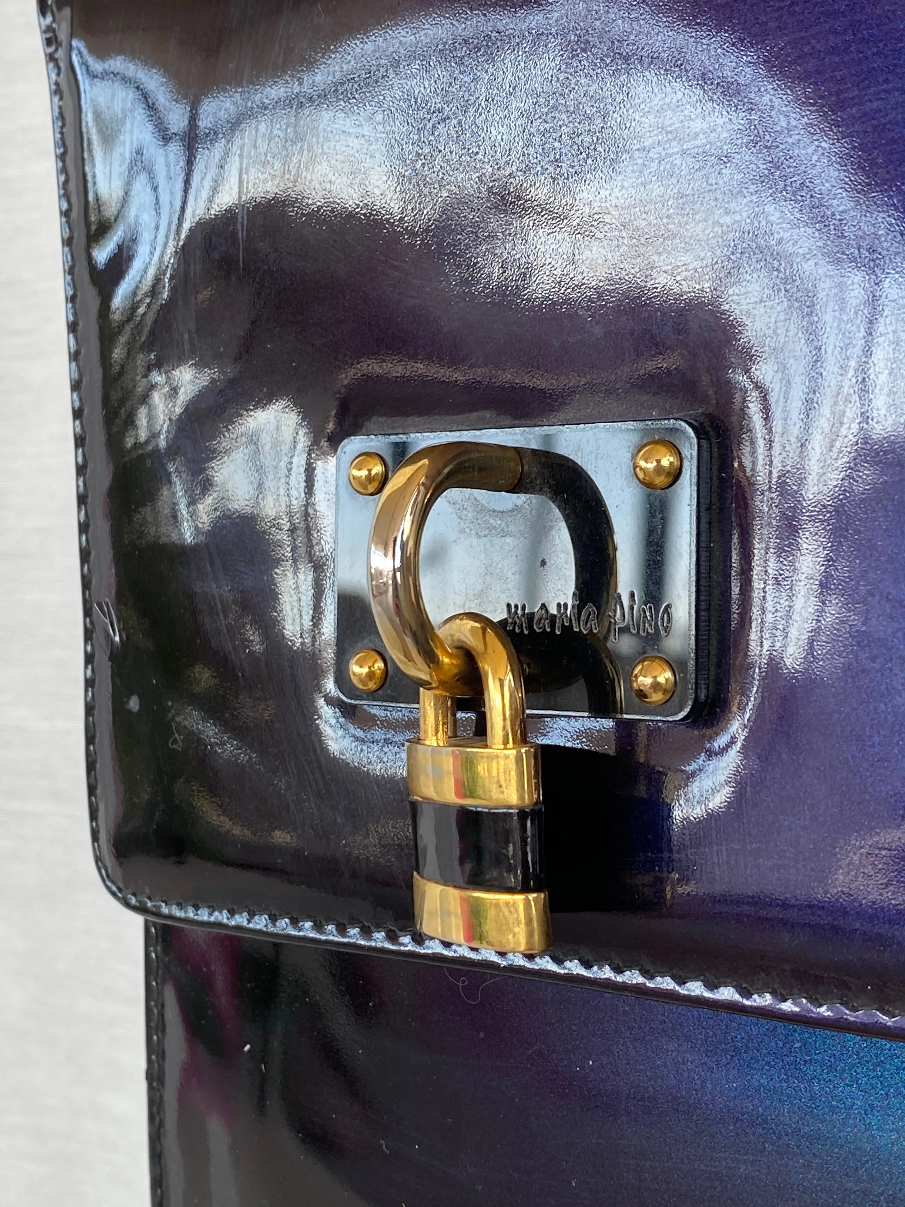 NWT Maria Pino Chic Patent Leather Clutch - Balagan Vintage Clutch 00s, bag, consignment, handbag, Shireen