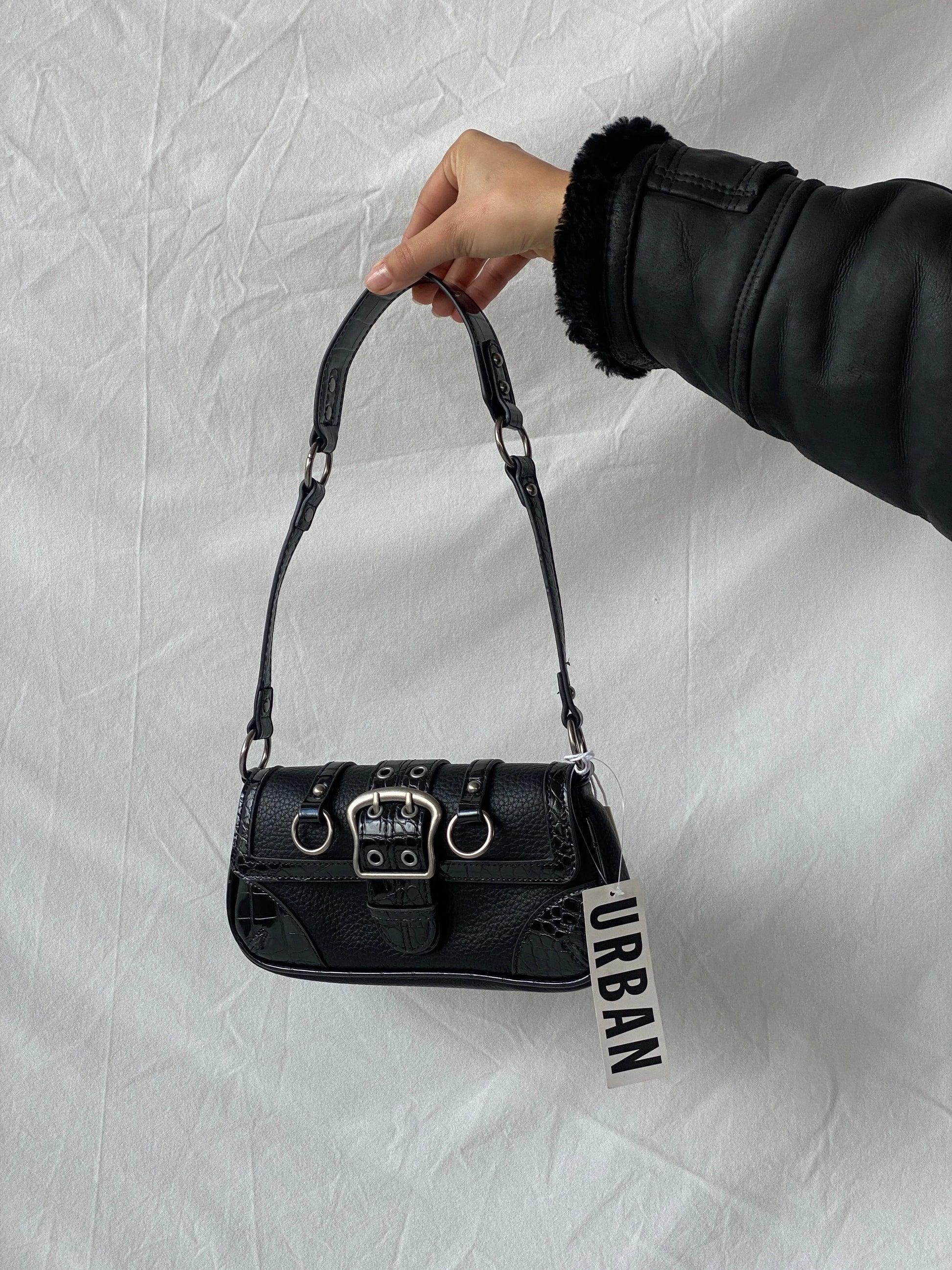 NWT Urban Outfitters UO Jade Baguette Black Shoulder Bag - Balagan Vintage Shoulder Bag 00s, bag, consignment, Farah, handbag