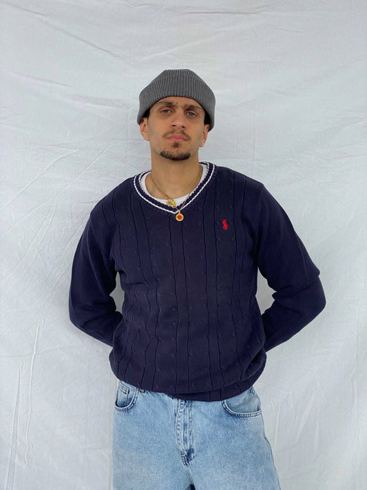 Polo By Ralph Lauren Navy Sweater - Size XL - Balagan Vintage Sweater 00s, 90s, Abdullah, knitted sweater, ralph lauren, winter