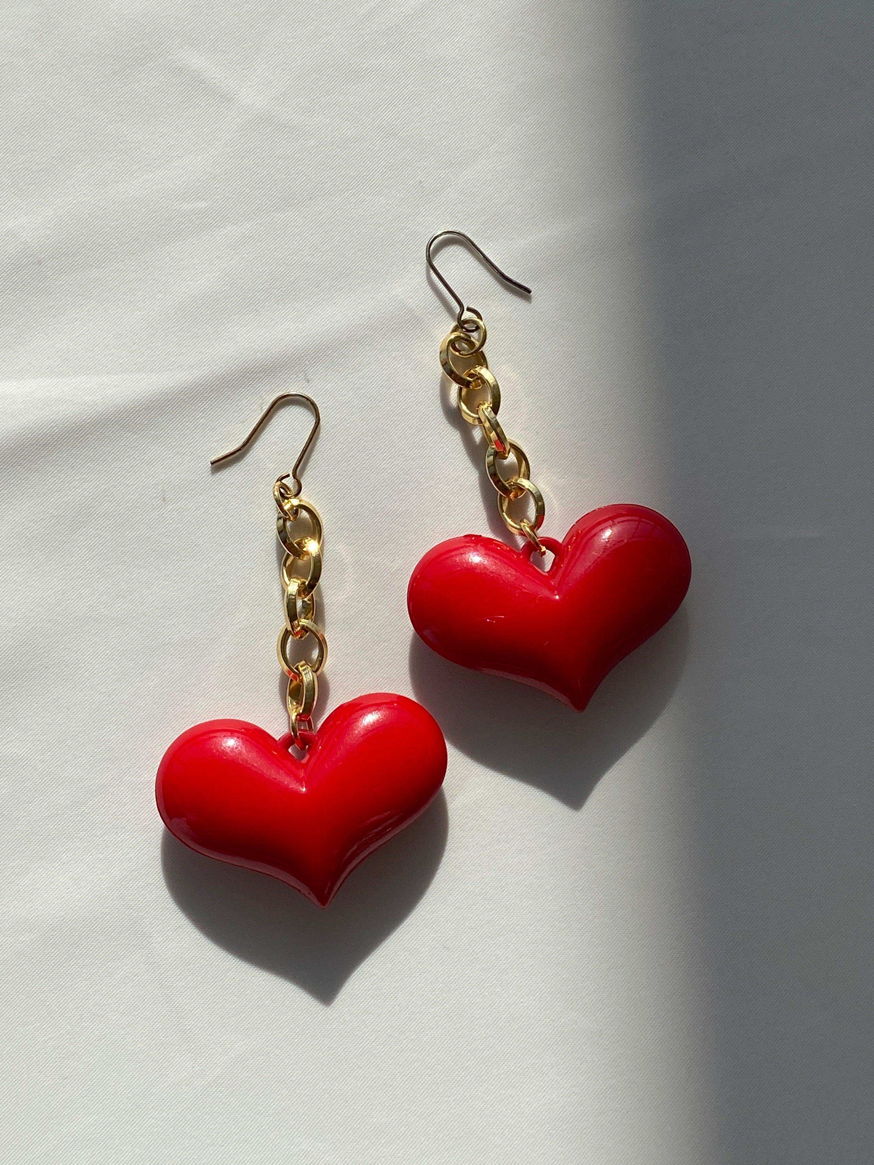 Prettiest Heart Shaped Earrings - Balagan Vintage Earrings 00s, 90s, Earrings