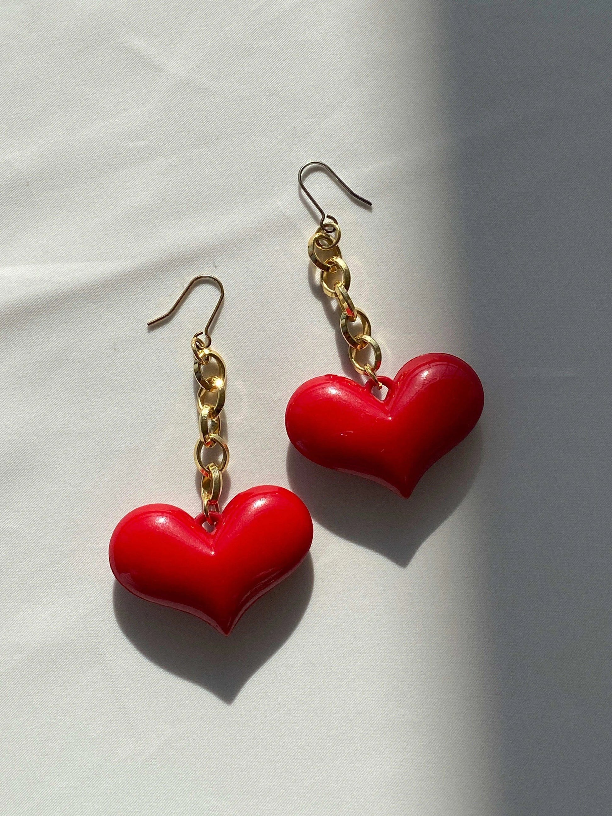 Prettiest Heart Shaped Earrings - Balagan Vintage Earrings 00s, 90s