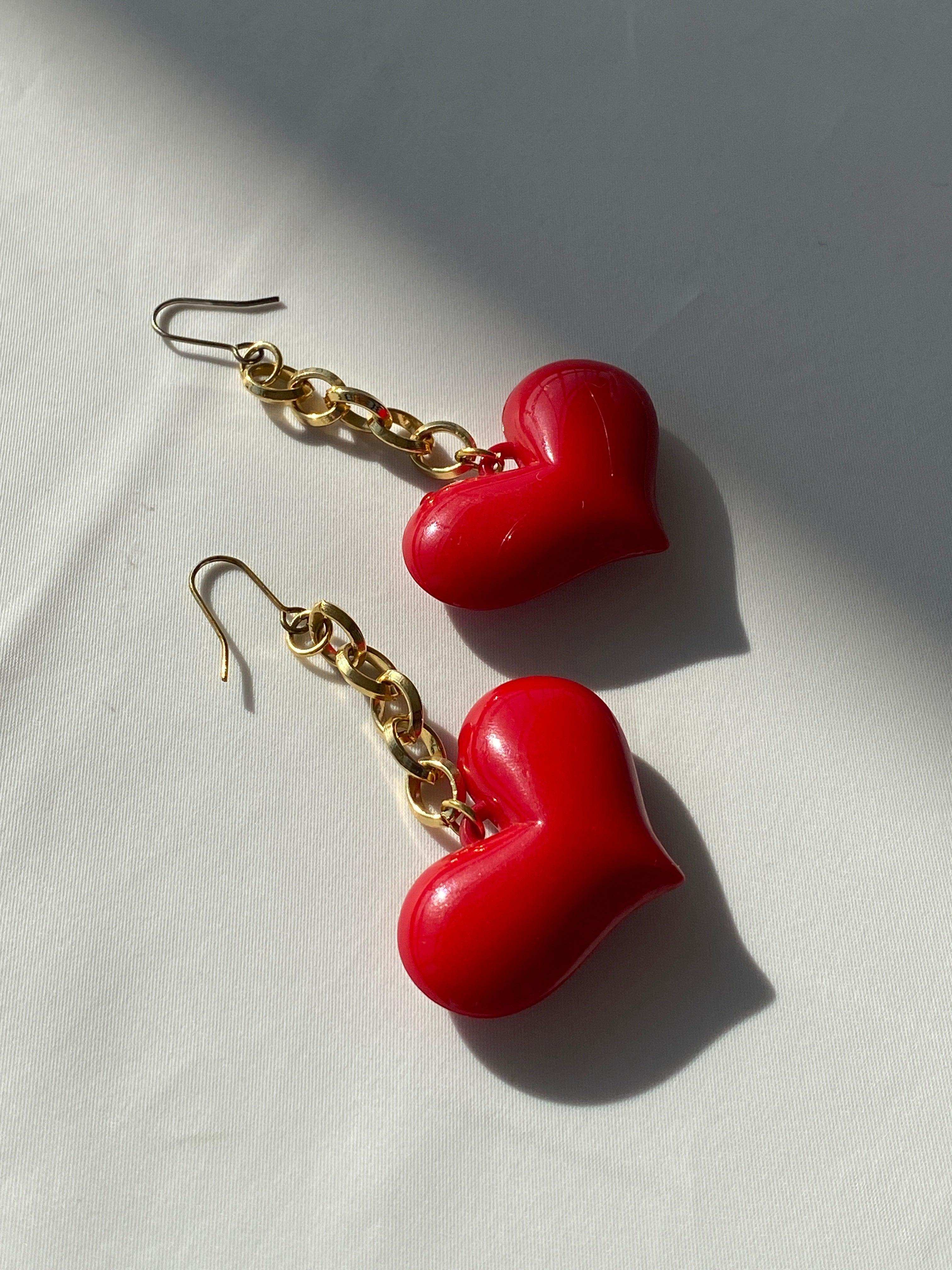 Prettiest Heart Shaped Earrings - Balagan Vintage Earrings 00s, 90s, Earrings