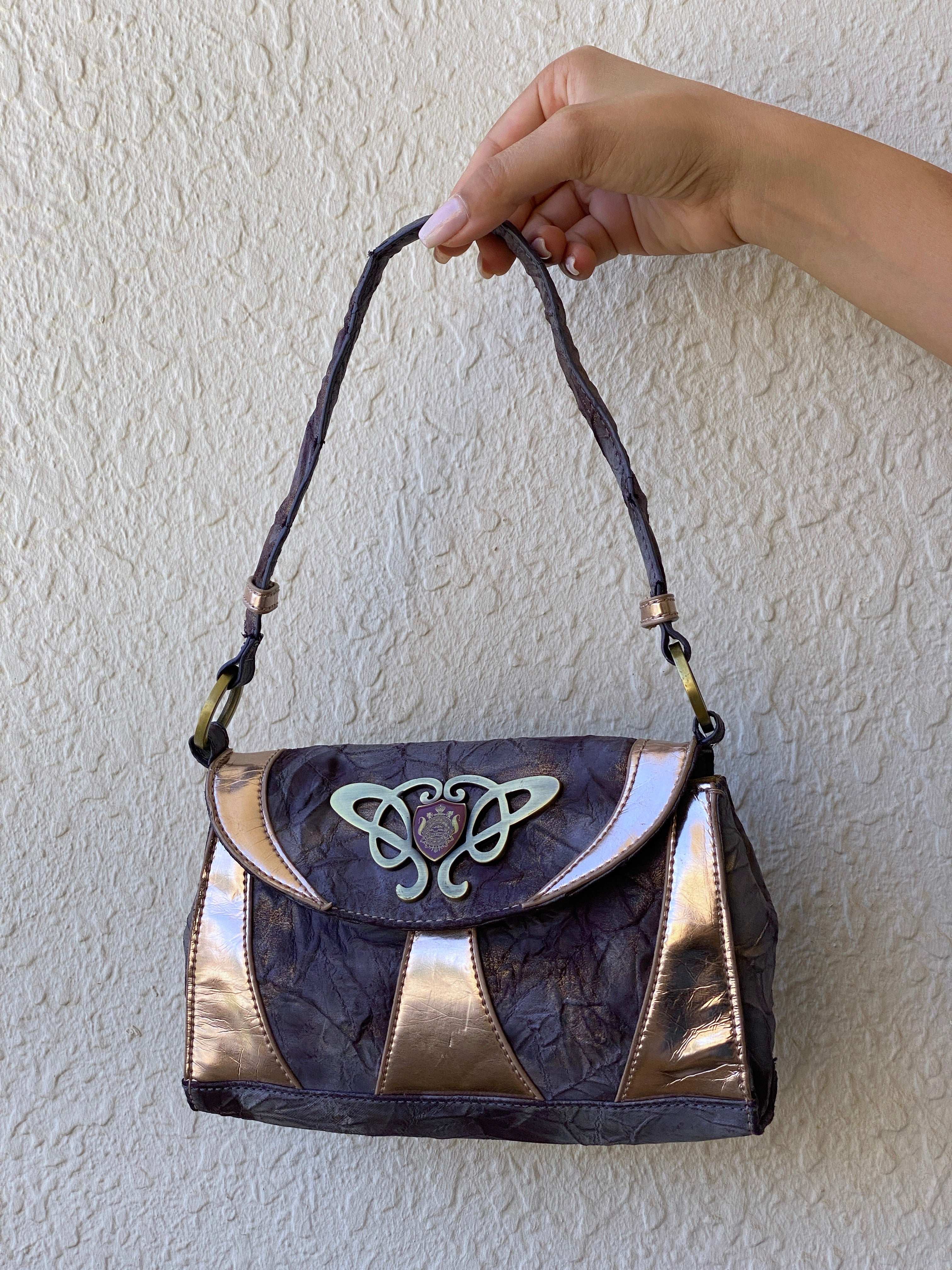 Pure Purple and Rose Gold Mini Handbag - Balagan Vintage Mini handbag 00s, bag, handbag, shoulder bag