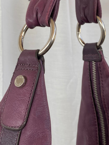Purple Tignanello Leather Hobo Shoulder Bag - Balagan Vintage Handbags 90s