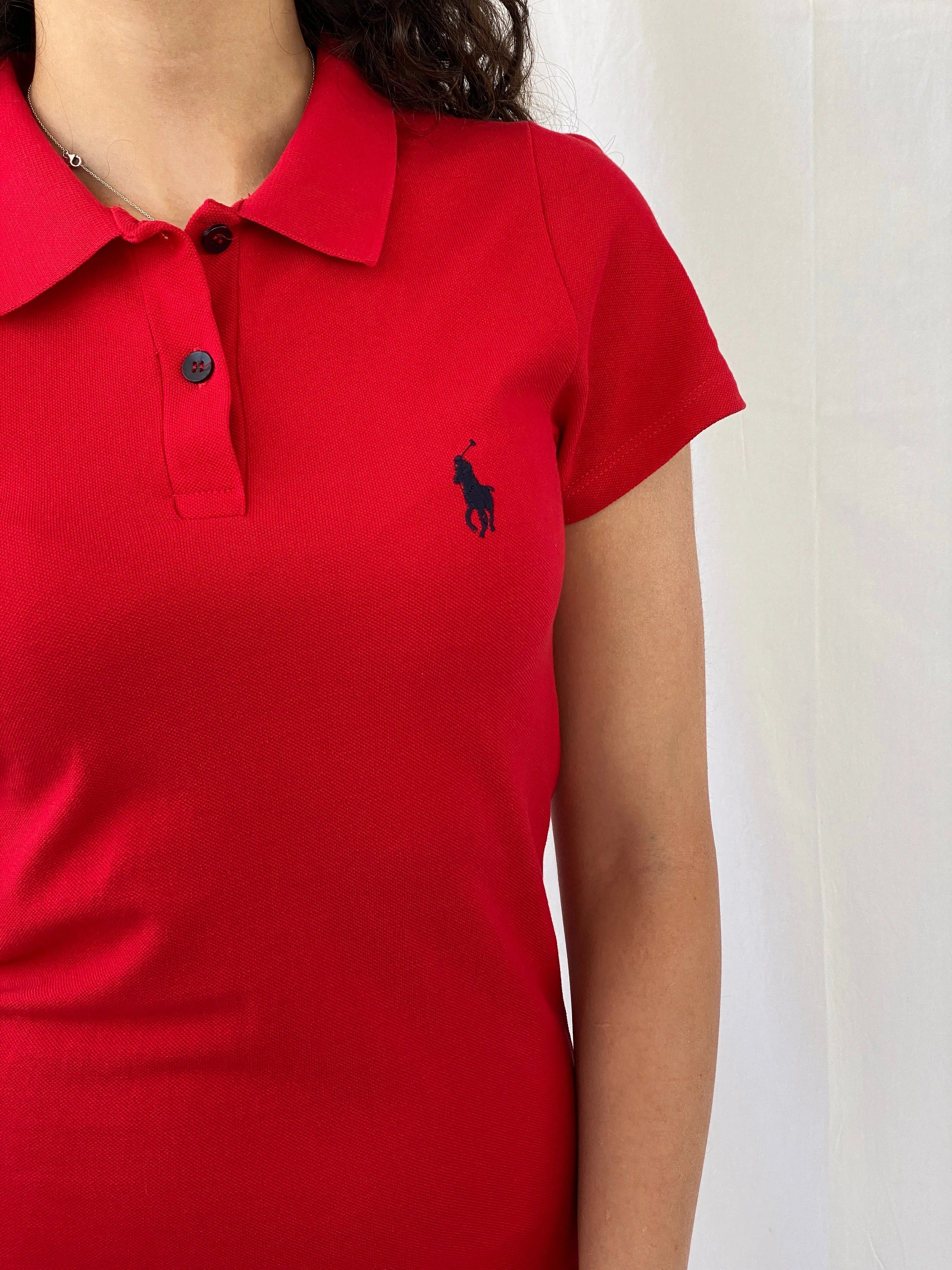 Ralph Lauren Polo Assn Red Midi Half Sleeve Tennis Cotton Dress - S - Balagan Vintage Midi Dress 00s, 00s dress, Celine, dress, midi dress, ralph lauren, Y2K dress