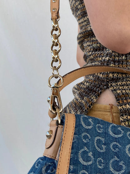 Rare 00s Guess by Marciano Monogram Denim Shoulder Bag - Balagan Vintage Handbags 90s, bag, consignment, Deals, handbag, Sepsa, shoulder bag