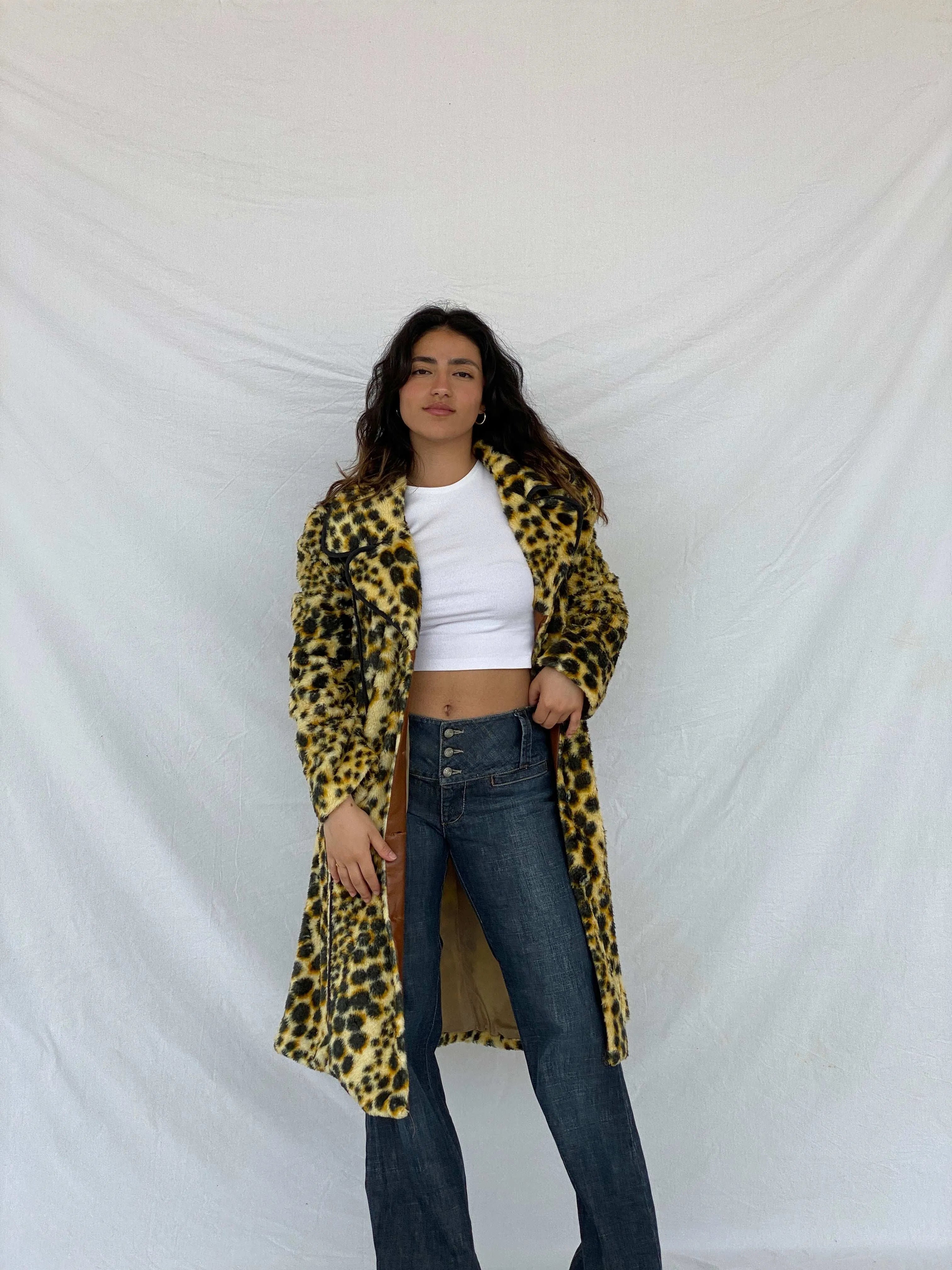 Rare 70s Vintage Palon Cheetah Print Coat - Size L - Balagan Vintage Coat animal print, coat, Lana, vintage coat