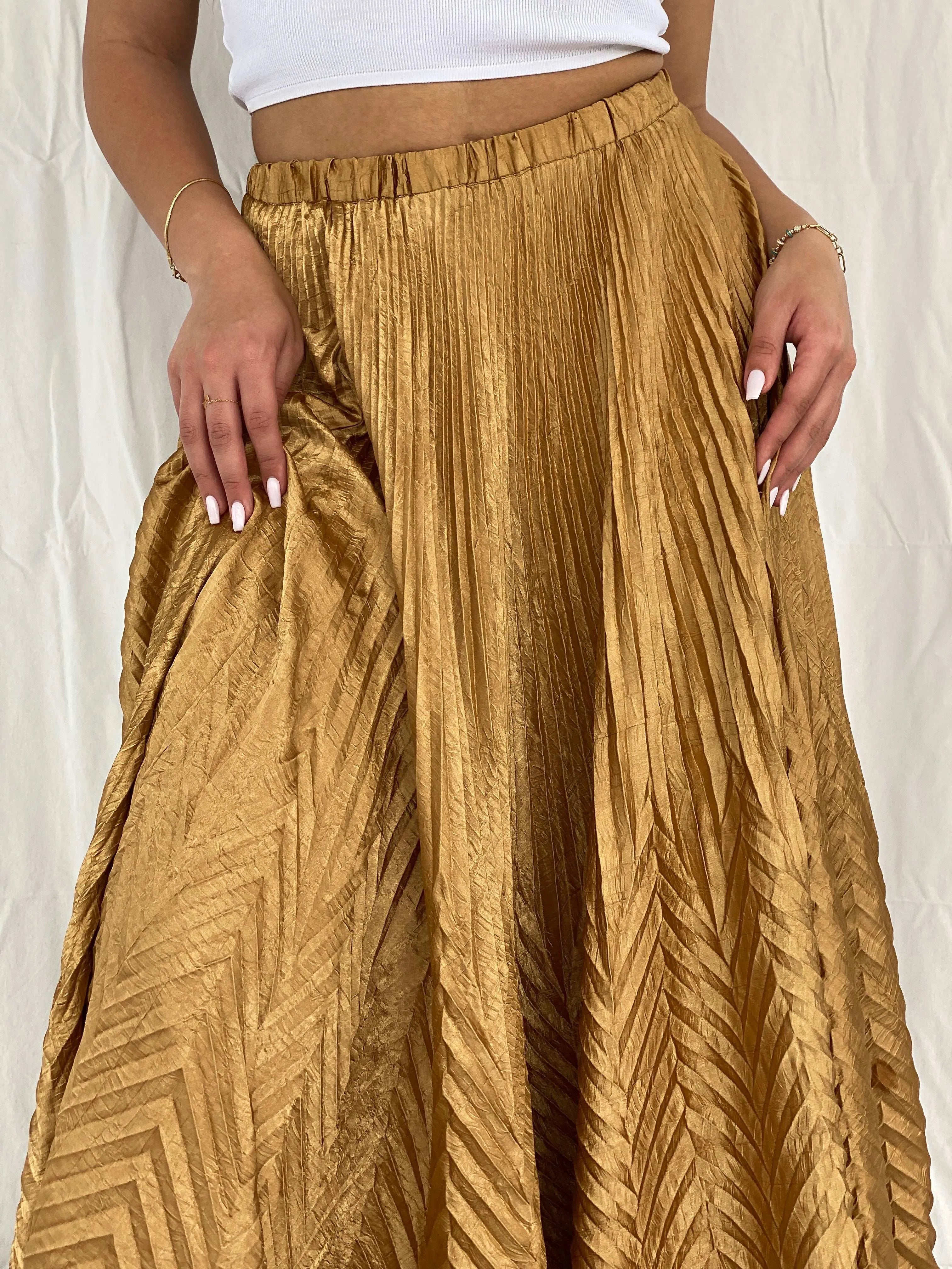 Rare Vintage 80s Designer Jeanne Marc Maxi Pleated Skirt - Size S - Balagan Vintage Maxi Skirt 00s, maxi skirt, Rama, skirt, summer