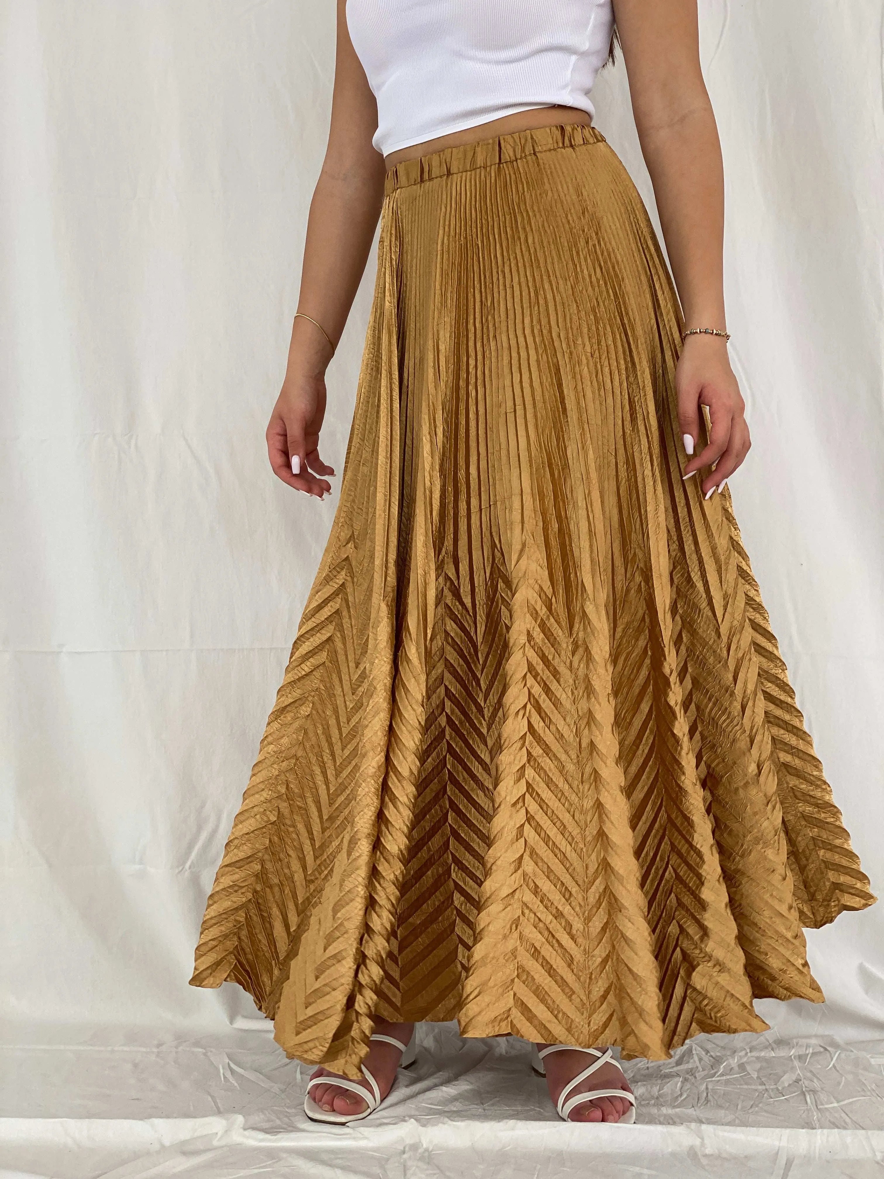 Rare Vintage 80s Designer Jeanne Marc Maxi Pleated Skirt - Size S - Balagan Vintage Maxi Skirt 00s, maxi skirt, Rama, skirt, summer