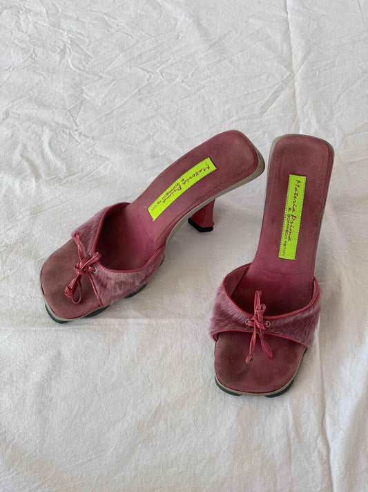 Rare Vintage Materia Prima by Goffredo Fantini Pink Mule Sandals - Balagan Vintage Heels 00s, 90s