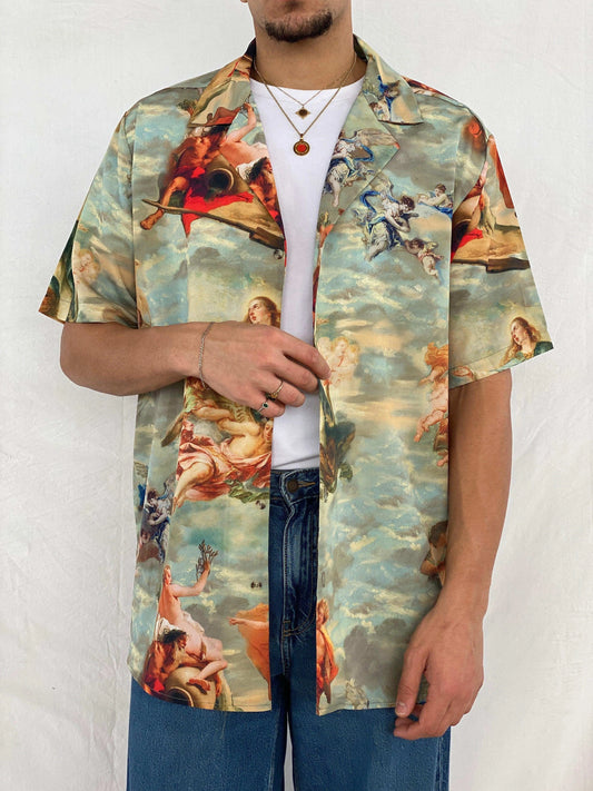 Reclaimed Vintage by Asos Greek Gods Shirt - Balagan Vintage Half Sleeve Shirt 90s, Abdullah, half sleeve shirt