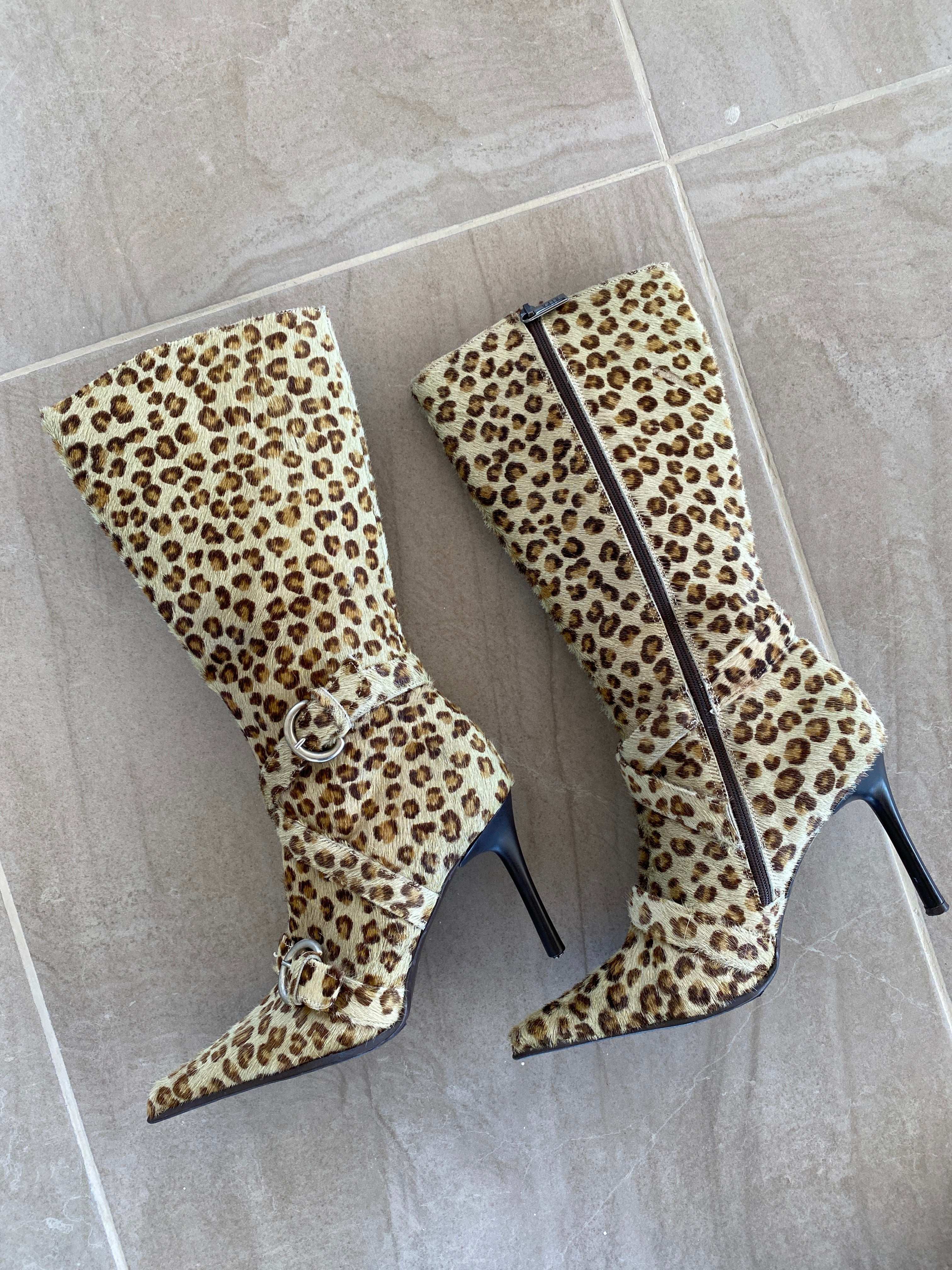 RIPA Italy Vintage Cheetah Leopard Print High Heel Boots - Balagan Vintage Boots 00s, 90s, Boots, guess, shoes