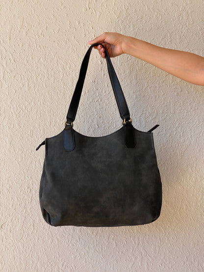 Rosetti Stella Dark Gray Distressed Leather Purse Large Tassel Hobo Shoulder Bag - Balagan Vintage Shoulder Bag 00s, 90s, bag, handbag, NEW IN, shoulder bag, Y2K