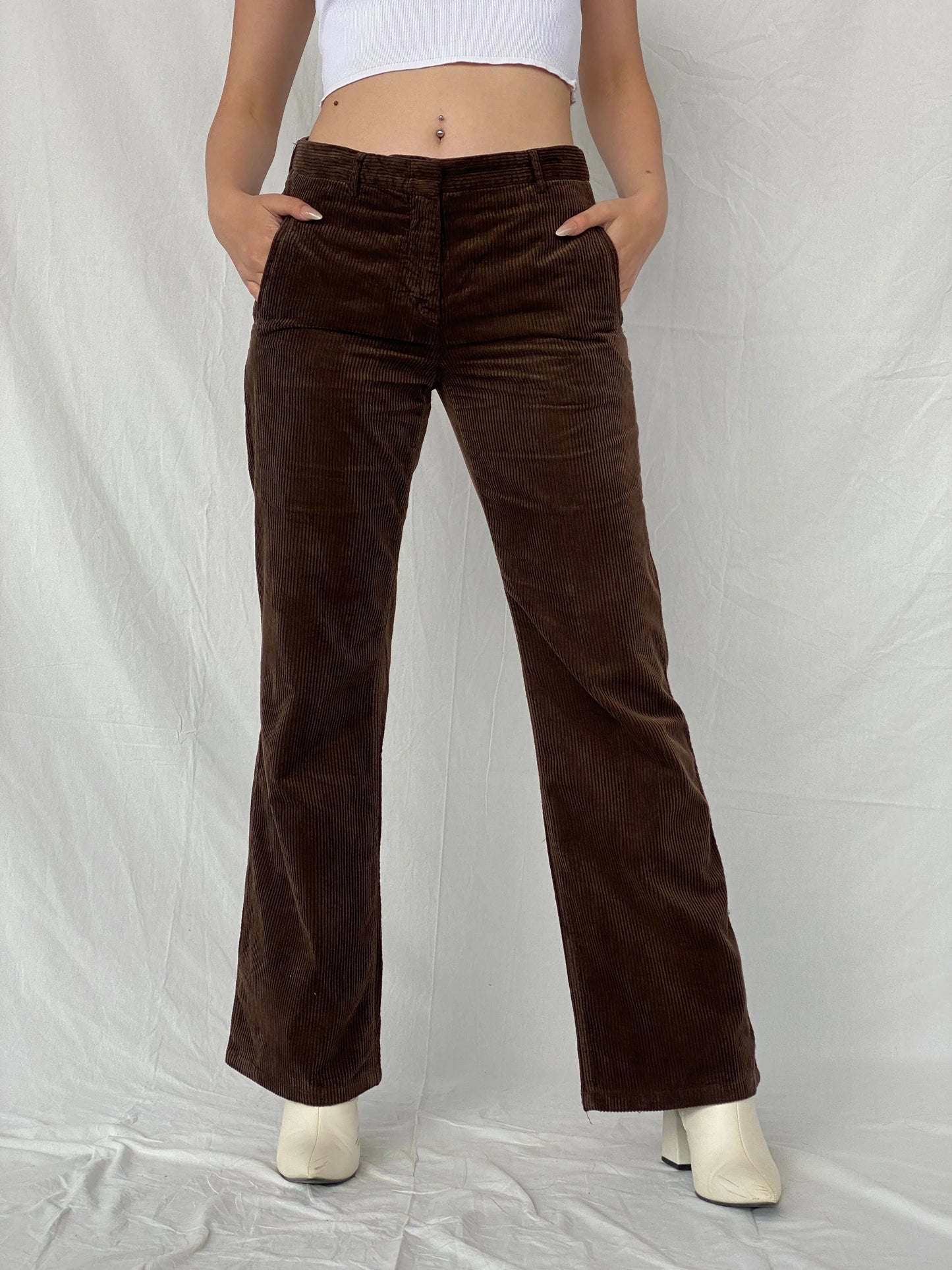 SOFIE D'HOORE Brown Corduroy Women’s Straight Leg Pants - 38EUR - Balagan Vintage Corduroy Pants 00s, Ayah, consignment, corduroy pants, Tasnim