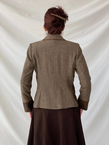 Statement Gürler Giyim Women’s Suede-Like Patches Brown Blazer - L - Balagan Vintage Blazer 00s, Ayah, blazer, Coats&Jackets, consignment, Dana, tweed blazer, vintage blazer, Women's Blazers