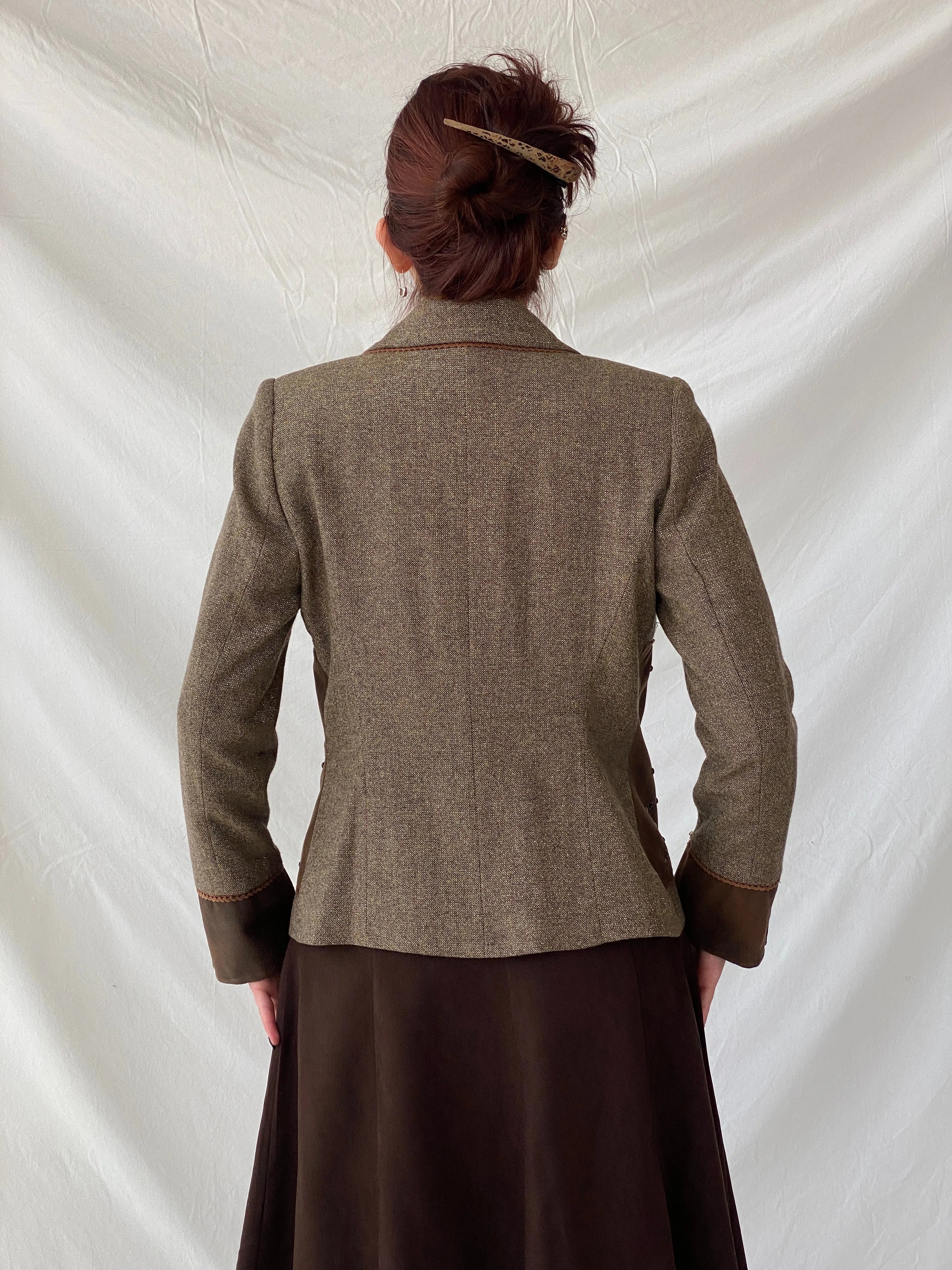 Statement Gürler Giyim Women’s Suede-Like Patches Brown Blazer - L - Balagan Vintage Blazer 00s, Ayah, blazer, consignment, Dana, NEW IN, tweed blazer, vintage blazer
