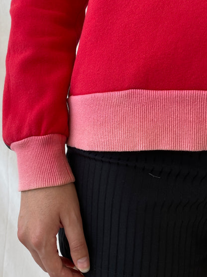 Statement Kenzo Paris Red Fleece Eye Print Sweater Crew Neck Cotton Sweatshirt - S - Balagan Vintage Sweater 00s, Ayah, consignment, cotton, Hala, kenzo, winter, women top