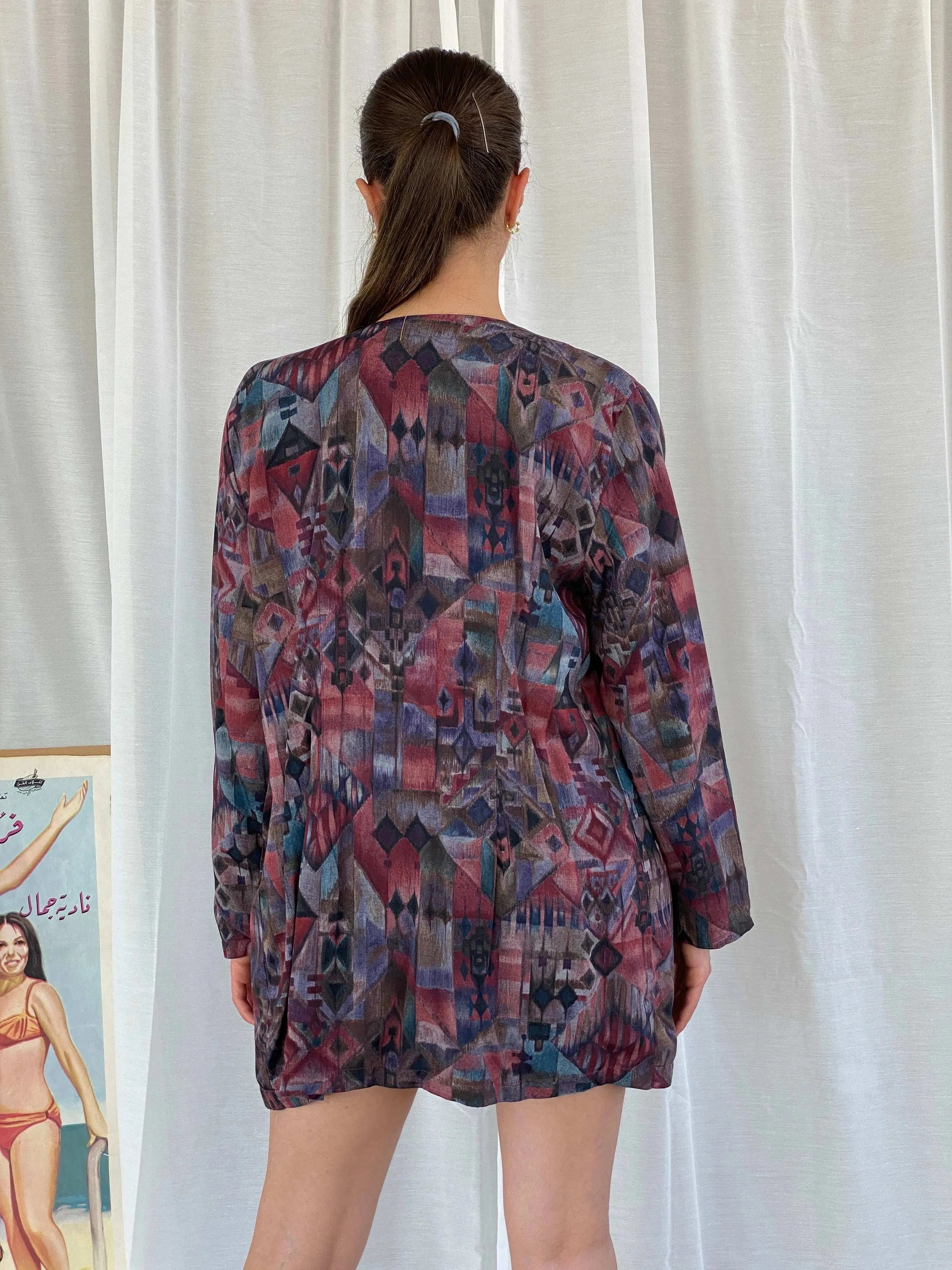 Statement Vintage 80s Abstract Multicolor Blazer - S - Balagan Vintage Blazer 00s, blazer, full sleeve blazer, Mira