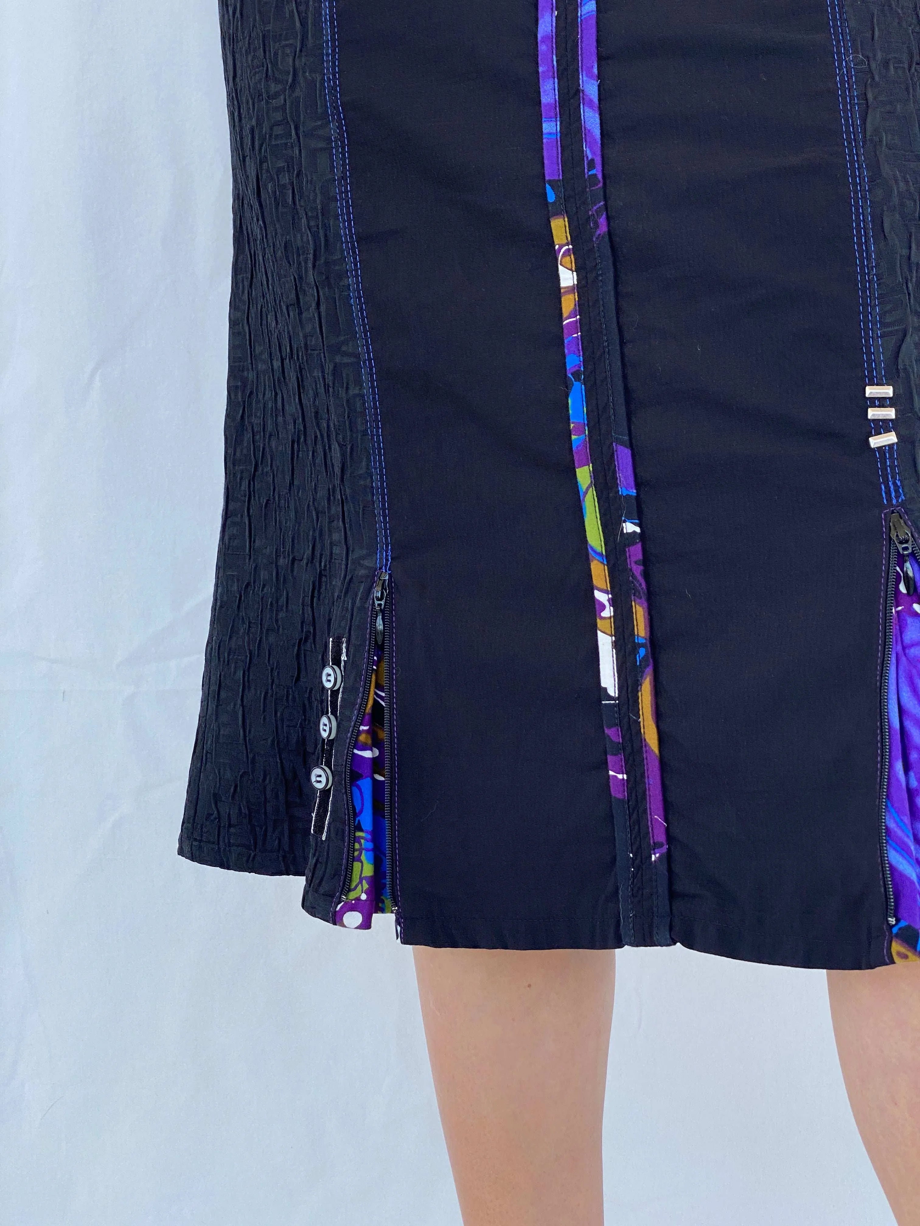 Statement Vintage 90s Pause Cafe Black Midi Skirt Size L/XL - Balagan Vintage Midi Skirt 90s, Aseel, midi skirt, summer