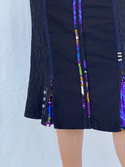 Statement Vintage 90s Pause Cafe Black Midi Skirt Size L/XL - Balagan Vintage Midi Skirt 90s, Aseel, midi skirt, summer