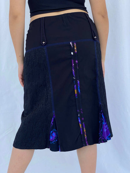 Statement Vintage 90s Pause Cafe Black Midi Skirt Size L/XL - Balagan Vintage Midi Skirt 90s, Aseel, midi skirt, summer