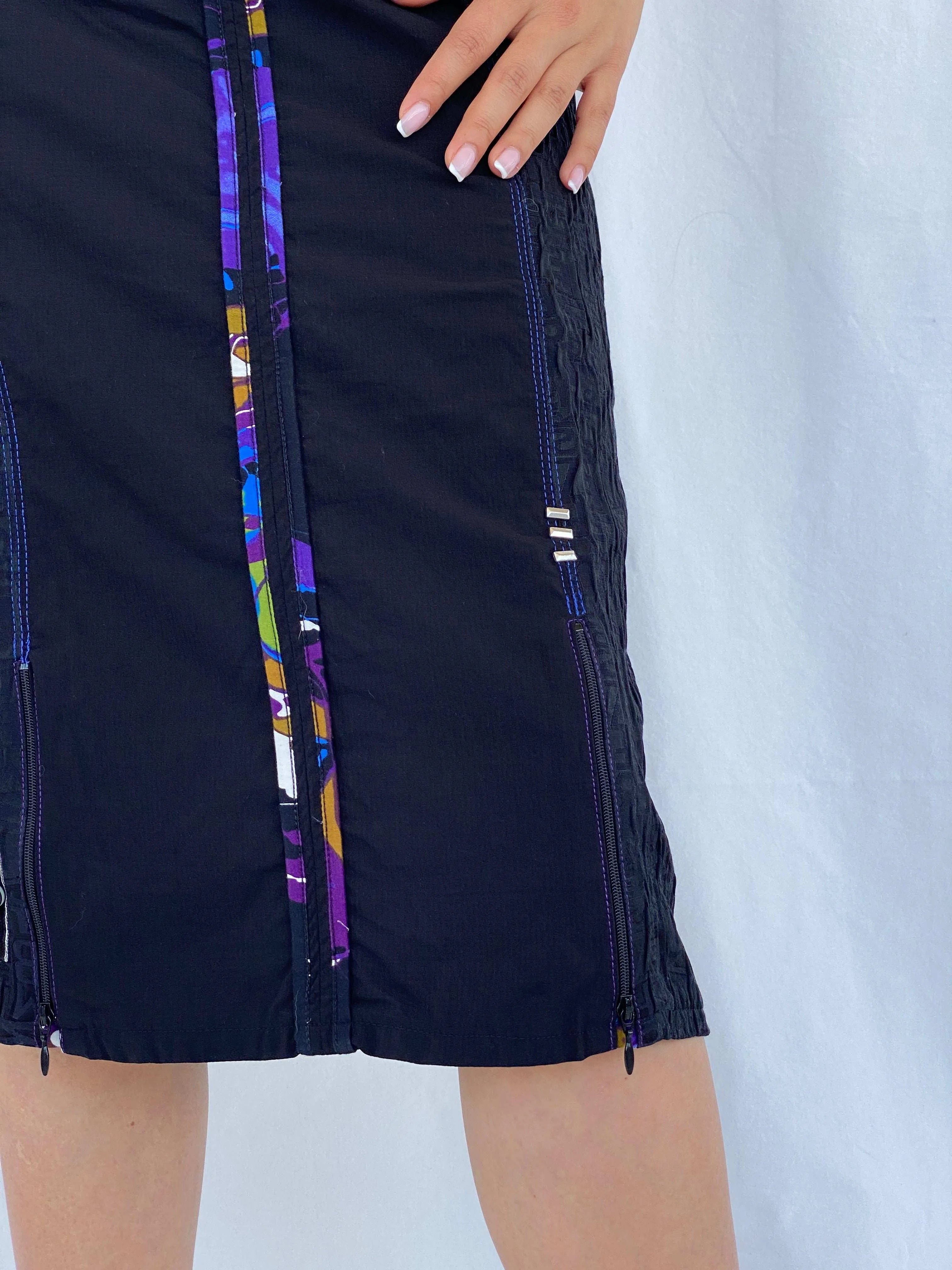 Statement Vintage 90s Pause Cafe Black Midi Skirt Size L/XL - Balagan Vintage Midi Skirt 90s, Aseel, midi skirt, summer