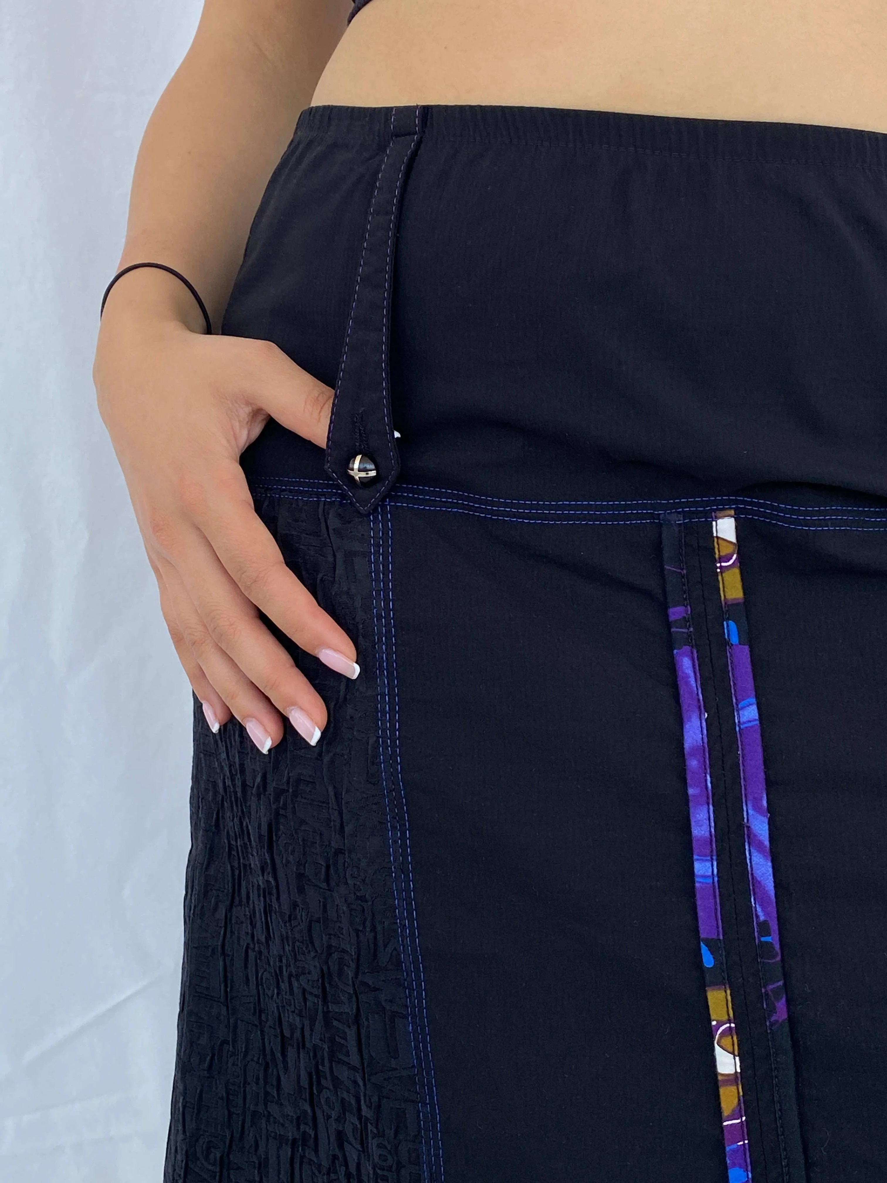 Statement Vintage 90s Pause Cafe Black Midi Skirt Size L/XL - Balagan Vintage Midi Skirt 90s, Aseel, midi skirt, summer