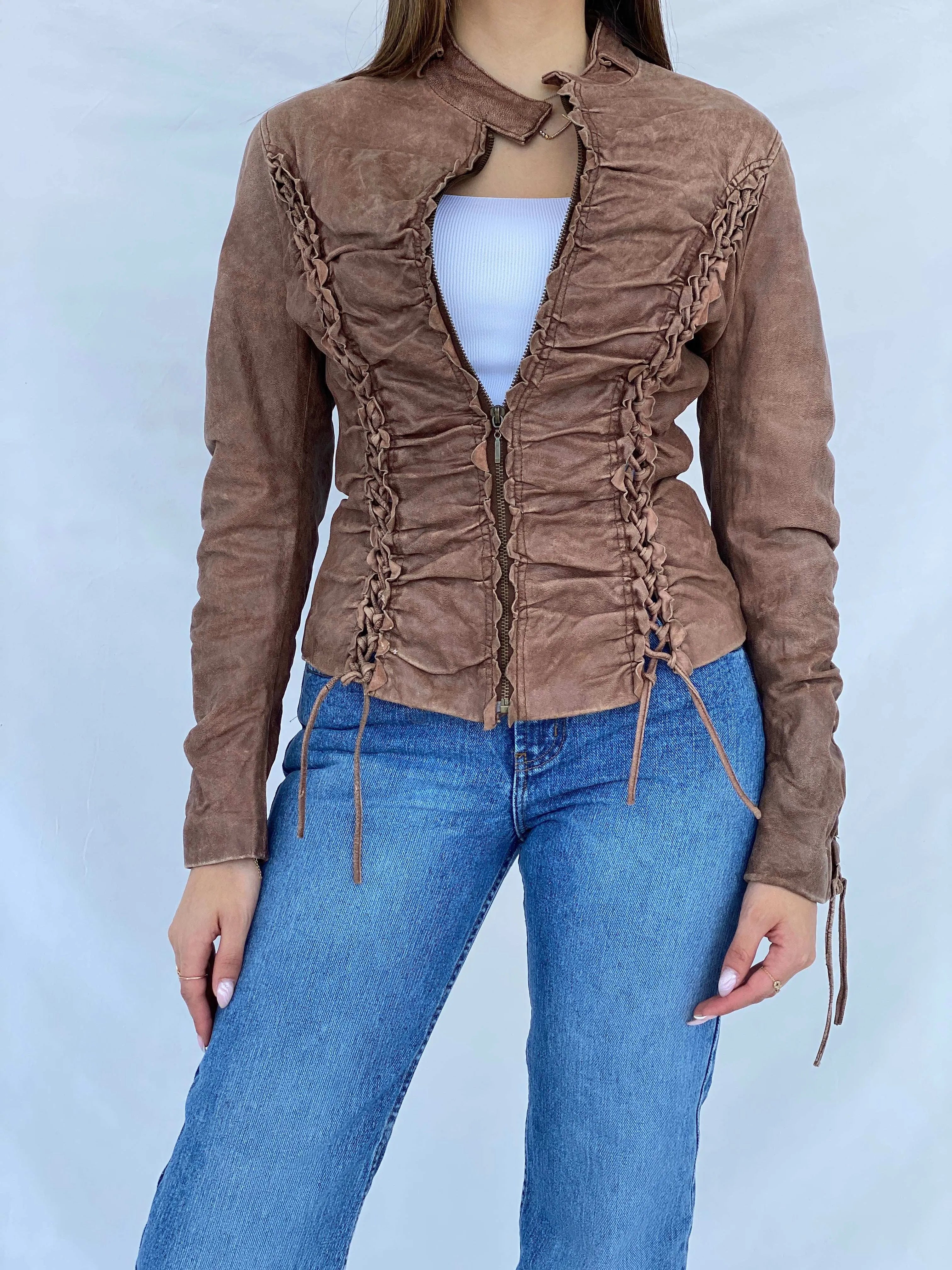 Statement Vintage N.Y.S Goat Leather Jacket - Size S - Balagan Vintage Leather Jacket 90s, Coats&Jackets, Juana, leather jacket, winter, Women's Leather Jackets
