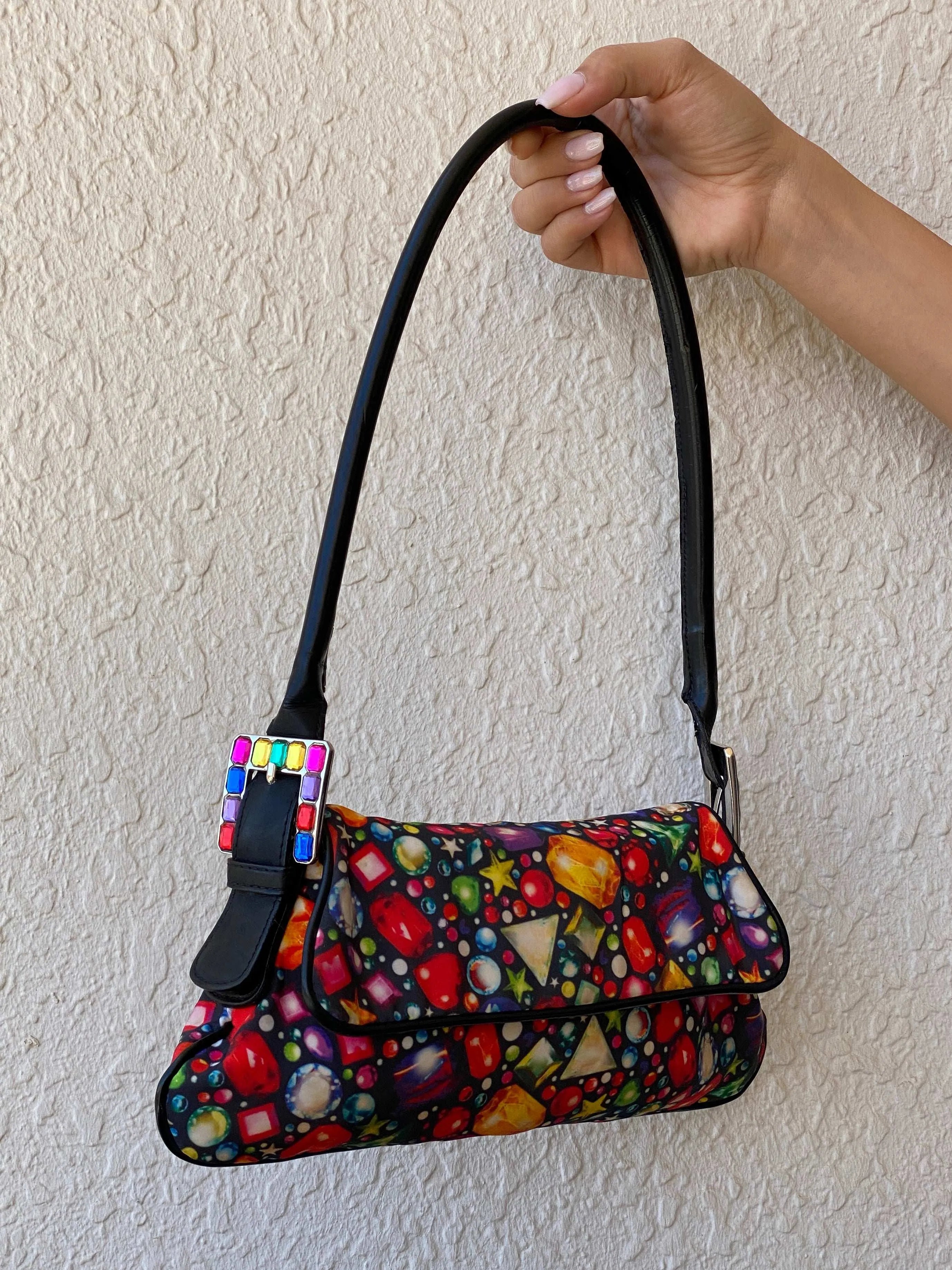 Statement Vintage Y2K Patrick Cox Multi-colored Beaded Shoulder Bag - Balagan Vintage Shoulder Bag bag, beaded bag, embellished bag, handbag, shoulder bag, vintage bags