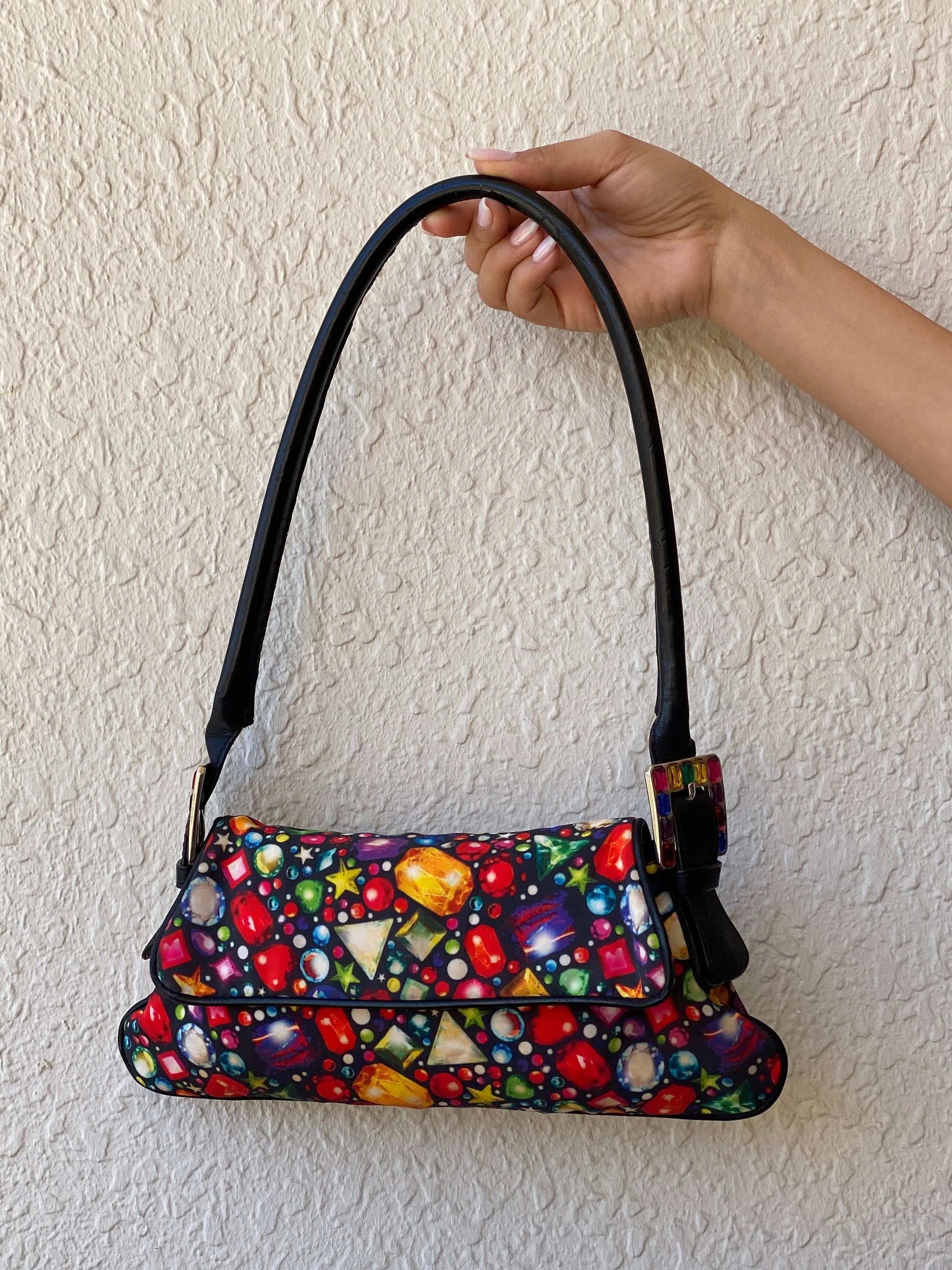 Statement Vintage Y2K Patrick Cox Multi-colored Beaded Shoulder Bag - Balagan Vintage Shoulder Bag bag, beaded bag, embellished bag, handbag, shoulder bag, vintage bags
