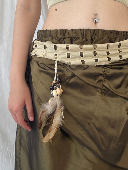 Statement Y2K Metallic Olive Green Short Women’s Skirt - L - Balagan Vintage Midi Skirt Ayah, midi skirt, summer